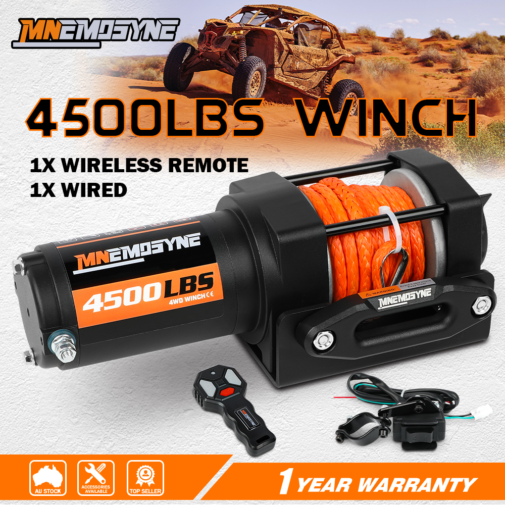Electric Winch 4500lb Winch Synthetic Rope Wireless Towing Trailer ATV UTV - Image 1