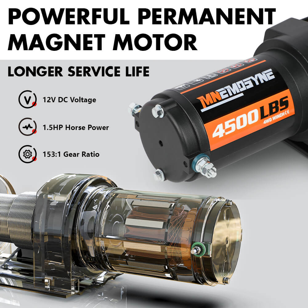 Electric Winch 4500lb Winch Synthetic Rope Wireless Towing Trailer ATV UTV - Image 4