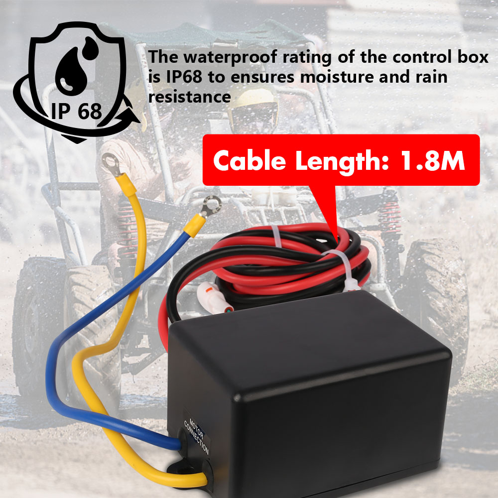 4500lb Electric Winch 12V Synthetic Rope Wireless RemoteX2 Boat Winch ATV Winch Kit Boat Winch UTV 4WD Black - Image 7