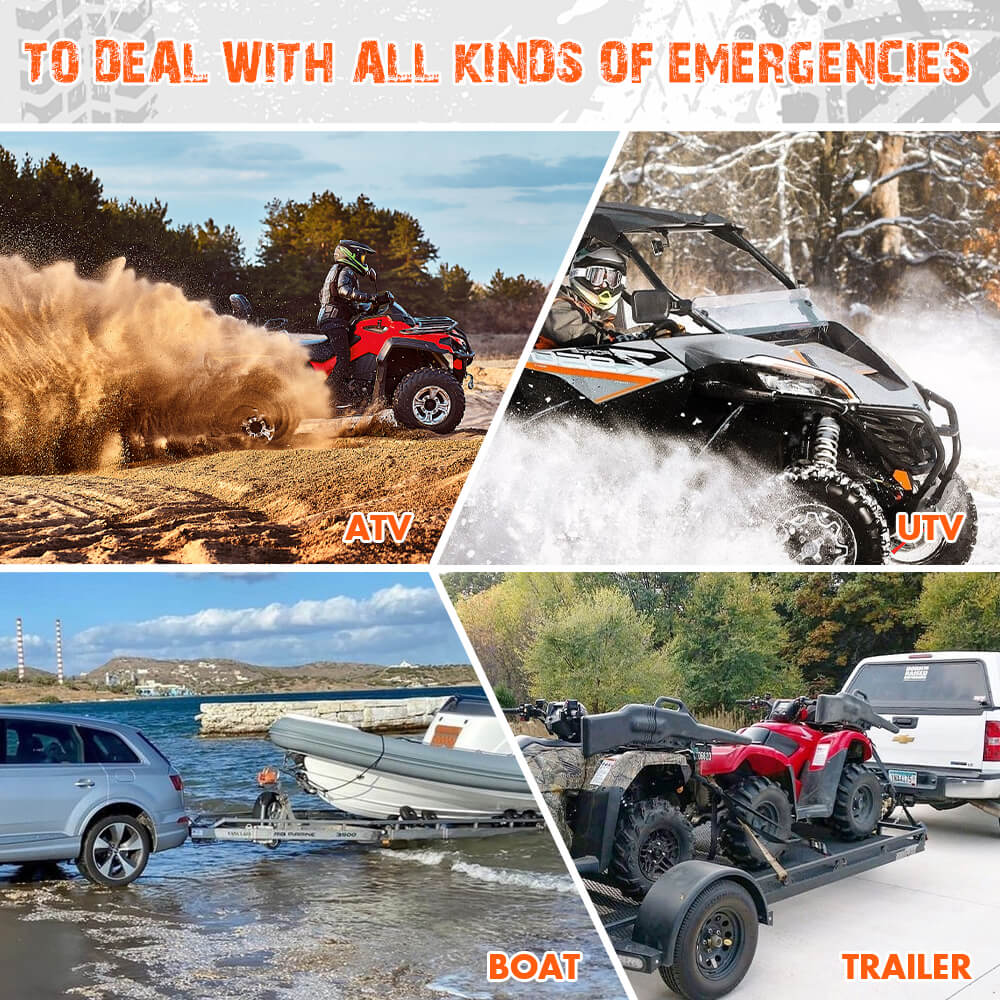 ZESUPER 4500lb Electric Winch 12V Synthetic Rope Boat Winch ATV Winch Kit Boat Winch UTV 4WD Wireless RemoteX2 Orange - Image 5