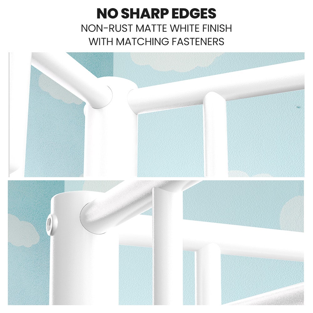 KINGSTON SLUMBER 2in1 Single Metal Bunk Bed Frame, with Modular Design, Matte White - Image 4