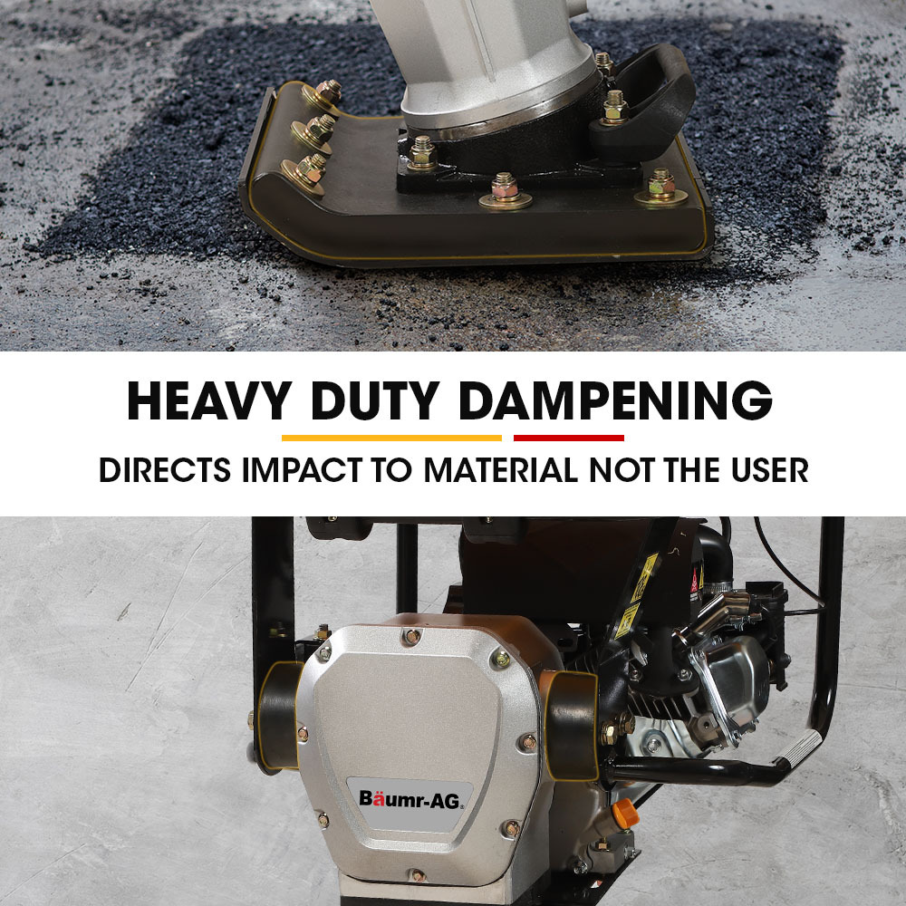 BAUMR-AG 77KG 285 x 345mm Tamping Rammer, 10kN 6.5hp, w/ Transport Wheel Kit, Compactor for Soil Sand Gravel Asphalt - BRM-700 - Image 6