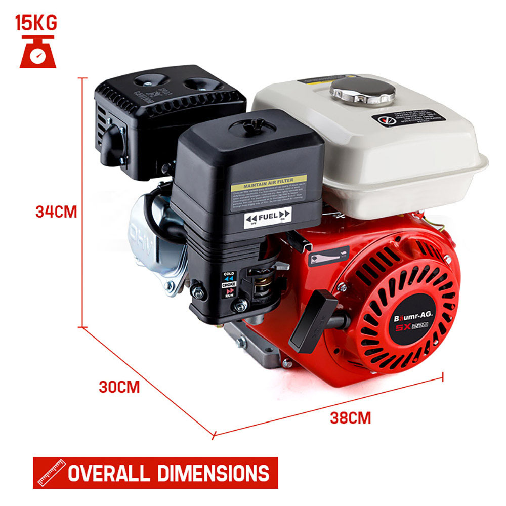 Baumr-AG 7HP Petrol Stationary Engine OHV 4-Stroke Horizontal Shaft Replacement Motor - Image 6
