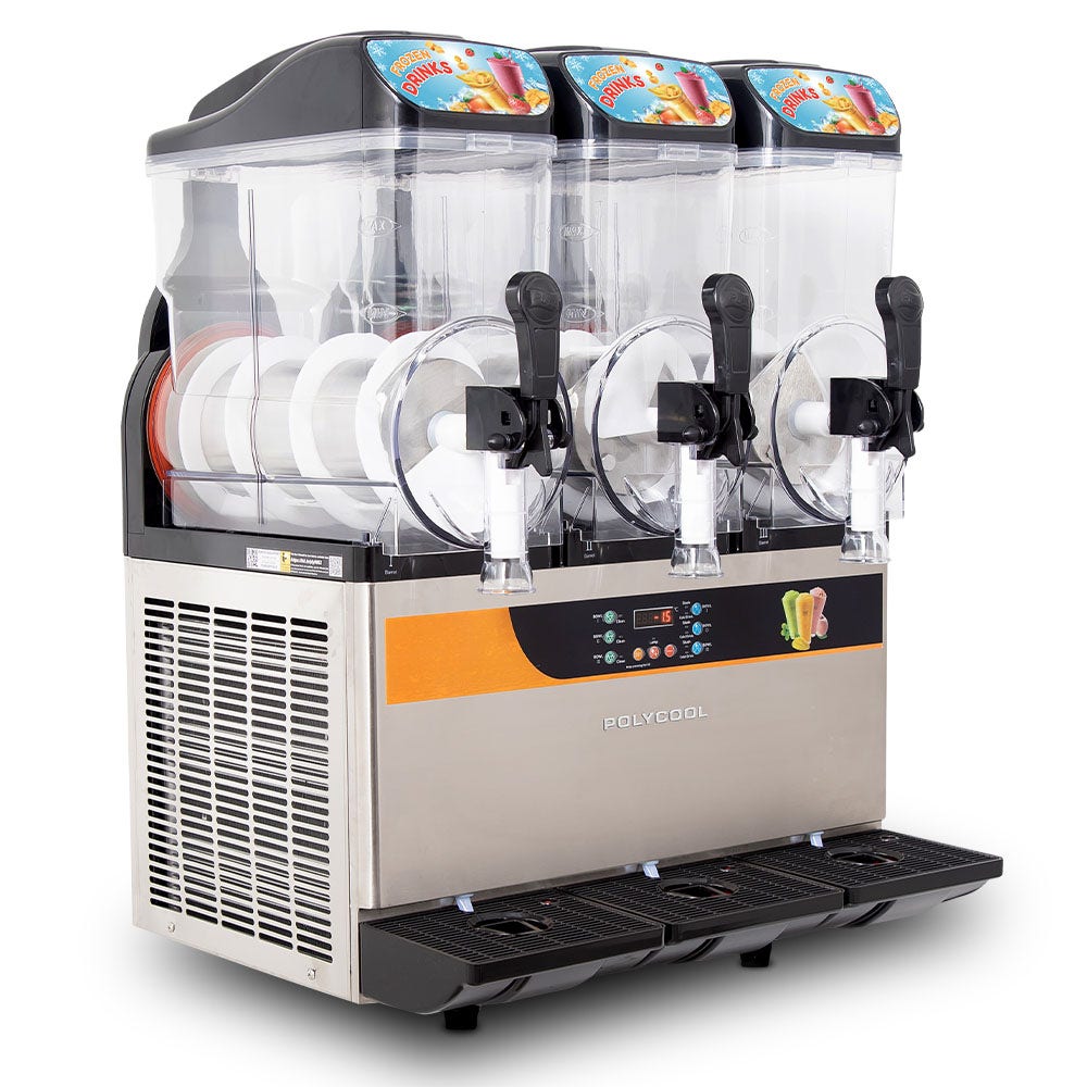 POLYCOOL 36L Triple Tank Commercial Slush Machine, Digital Control Panel, SAA Approved, Juice and Frozen Slushy Maker - Image 1
