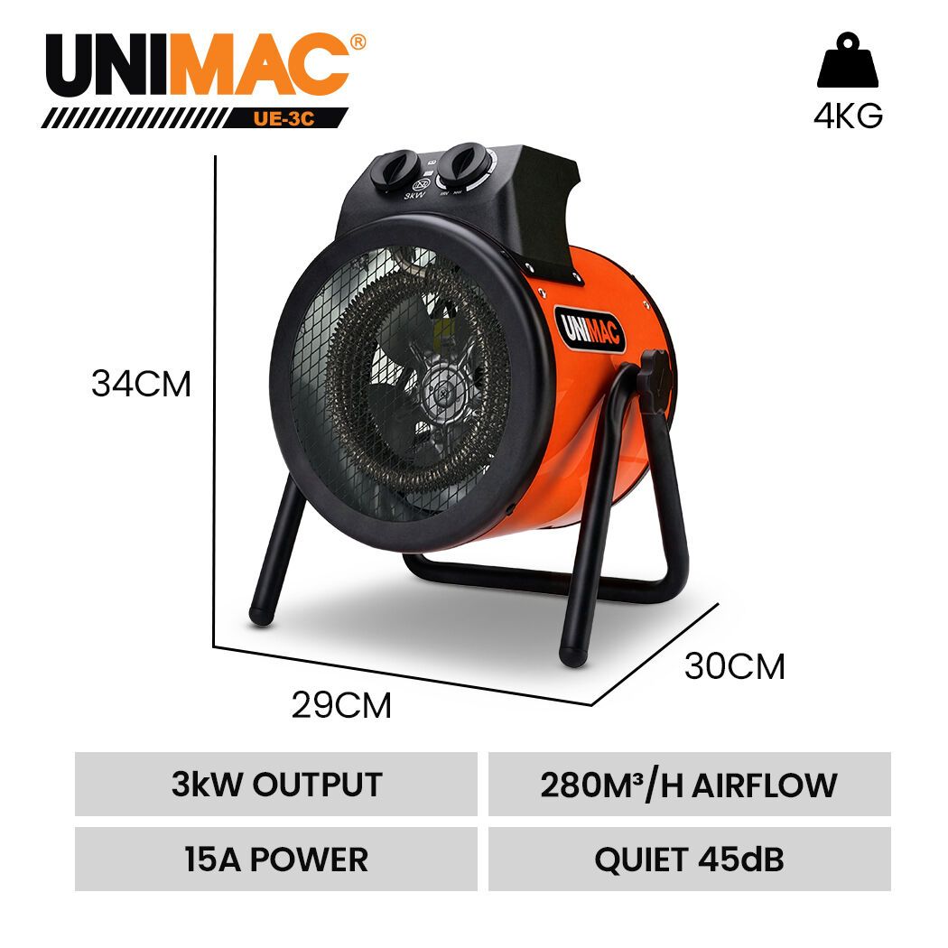 UNIMAC 3kW Electric Space Heater 15A - Image 2