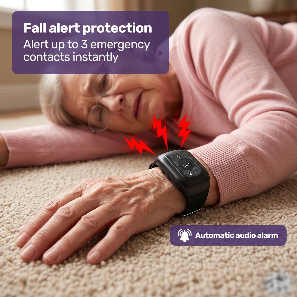 EQUIPMED GPS Fall Detection Emergency Bracelet with SOS Button, for Seniors, 2 Way Calling, Location Tracking, Speed Dial, iPhone and Android Compatible - Image 3