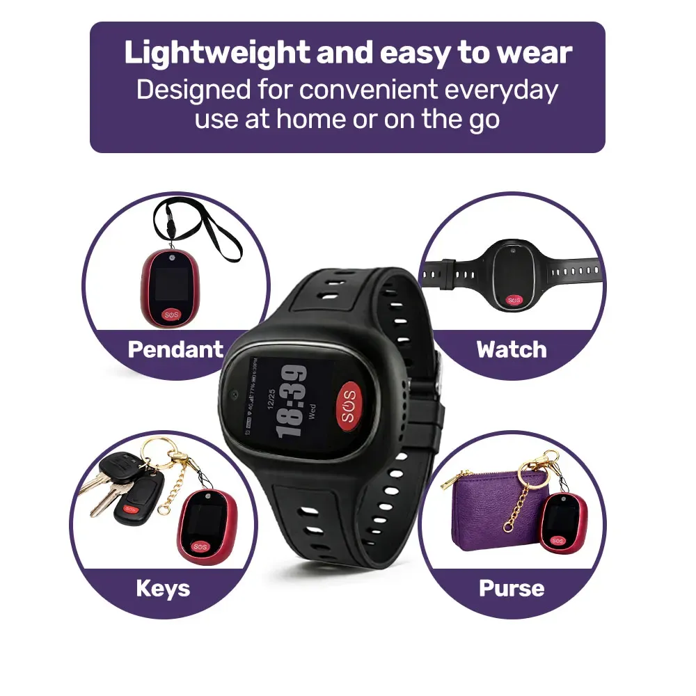 EQUIPMED Fall Detection Alarm Watch/Pendant with GPS and SOS Emergency Button, for Seniors, Location Tracking, 2-Way Calling, iPhone and Android Compatible - Image 8
