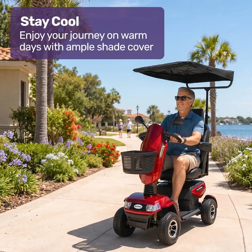 EQUIPMED Sun Shade Canopy for the ProRider Mobility Scooter, with 3 Adjustable Height Levels, Black - Image 3
