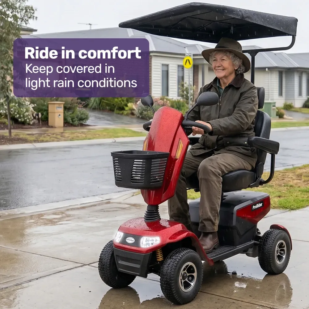 EQUIPMED Sun Shade Canopy for the ProRider Mobility Scooter, with 3 Adjustable Height Levels, Black - Image 4
