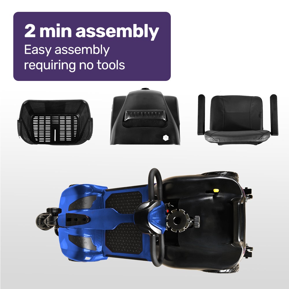 EQUIPMED FreeLite+ Mid-Sized Electric Foldable Mobility Scooter, Lithium Battery, Long Range and Easy Charging, Blue - Image 5