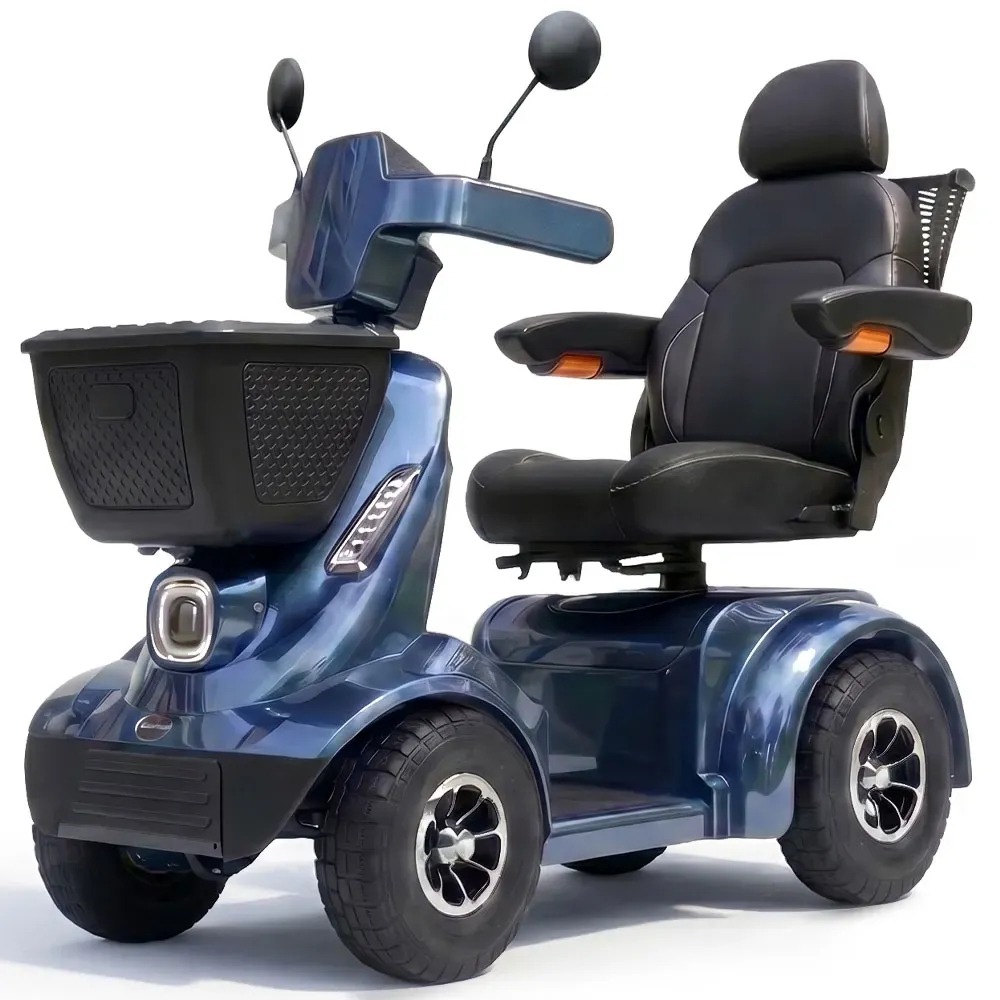 EQUIPMED ComfortCruise Large Mobility Scooter, 15km/h Top Speed, Up to 45km Range, Strong Climbing, 180kg Capacity, Blue - Image 1