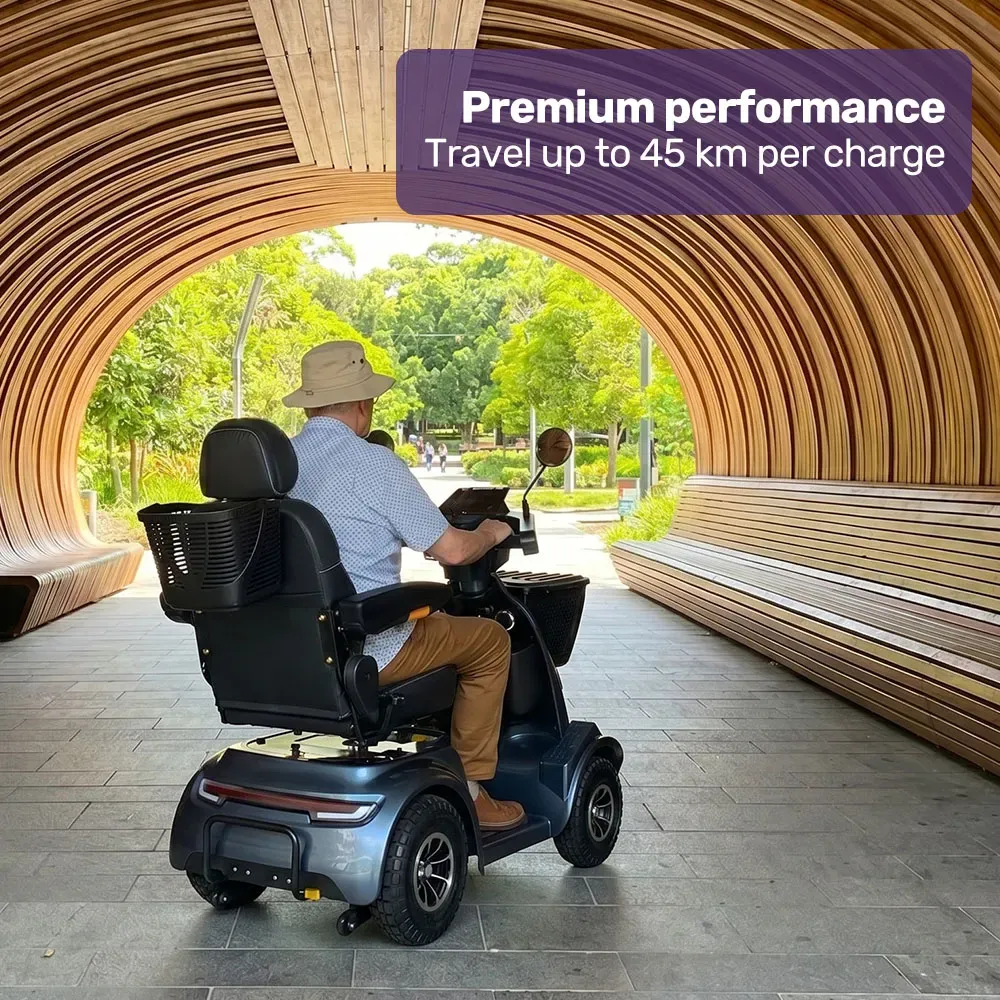 EQUIPMED ComfortCruise Large Mobility Scooter, 15km/h Top Speed, Up to 45km Range, Strong Climbing, 180kg Capacity, Blue - Image 3