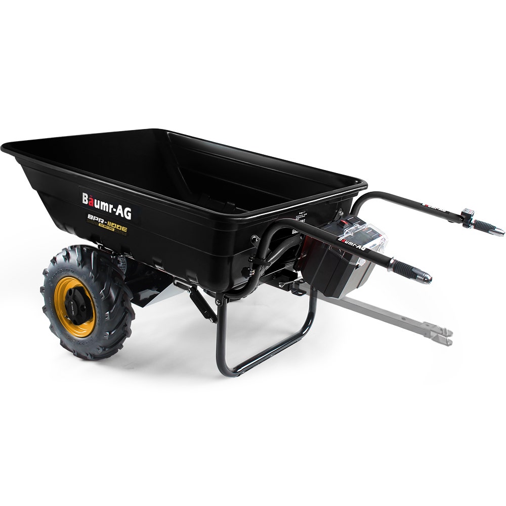 BAUMR-AG 40V Li-ion Powered 300KG / 300L Wheelbarrow, ATV Tow Bar, Deep V-tread Tyre, 2 Wheel Direct Drive - Image 1