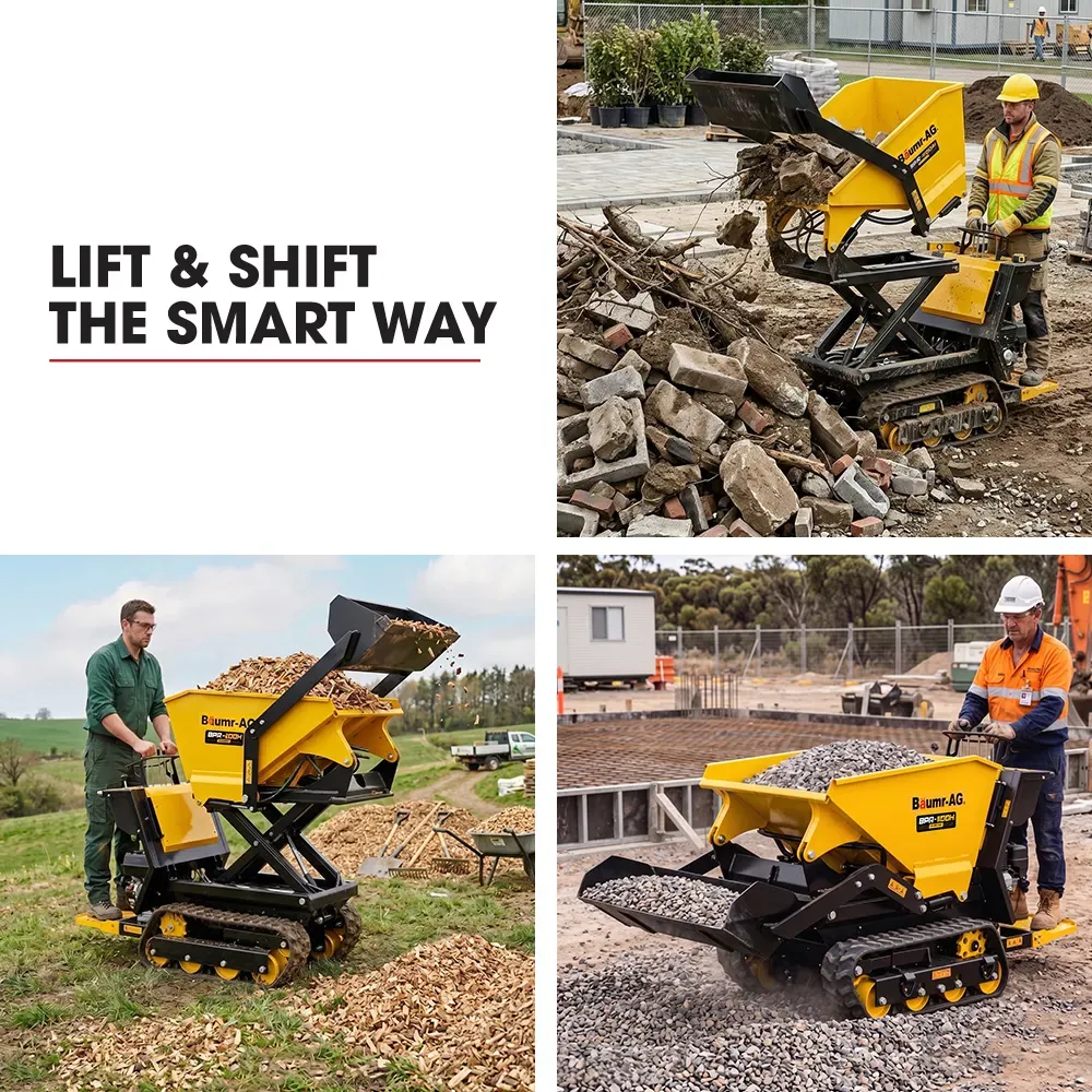 BAUMR-AG Tracked High Lifting/Tipping Power Barrow, 500kg Load Capacity, Hydrostatic, 9hp Engine - Image 7