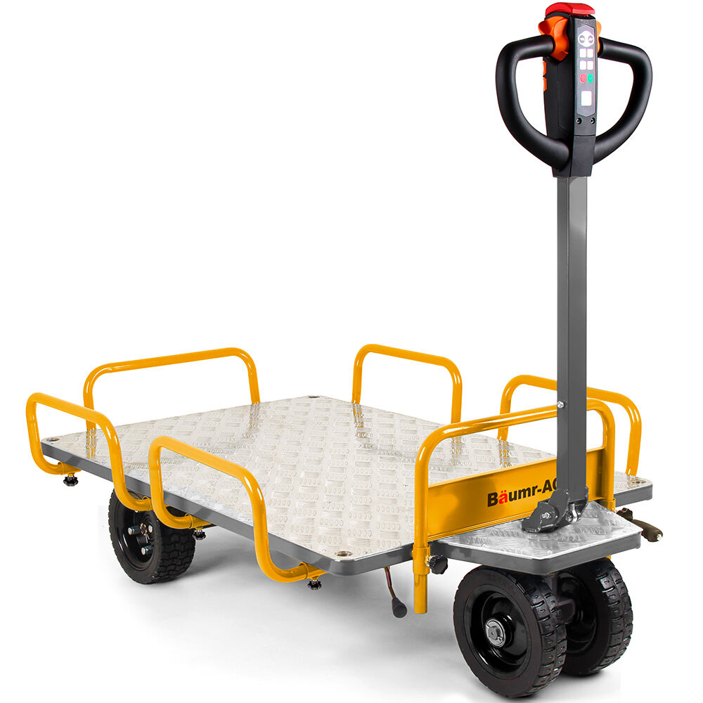 BAUMR-AG 40V Li-ion 400kg Electric Powered Platform Trolley, Adjustable Tray, Utility Cart Trolley for Warehouse Logistics Worksite - Image 1