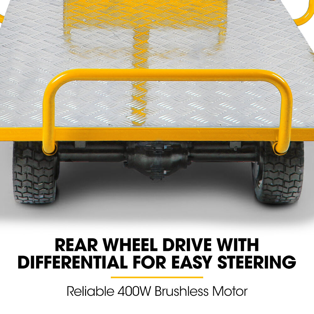 BAUMR-AG 40V Li-ion 400kg Electric Powered Platform Trolley, Adjustable Tray, Utility Cart Trolley for Warehouse Logistics Worksite - Image 2