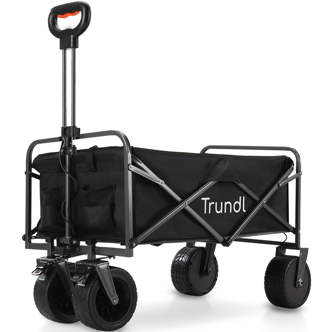 TRUNDL 106L Electric Folding Pull Cart, Powerful Easy Hill Climbing, All-terrain Wheels, Wagon for Beach Camping Shopping, Black - Image 1