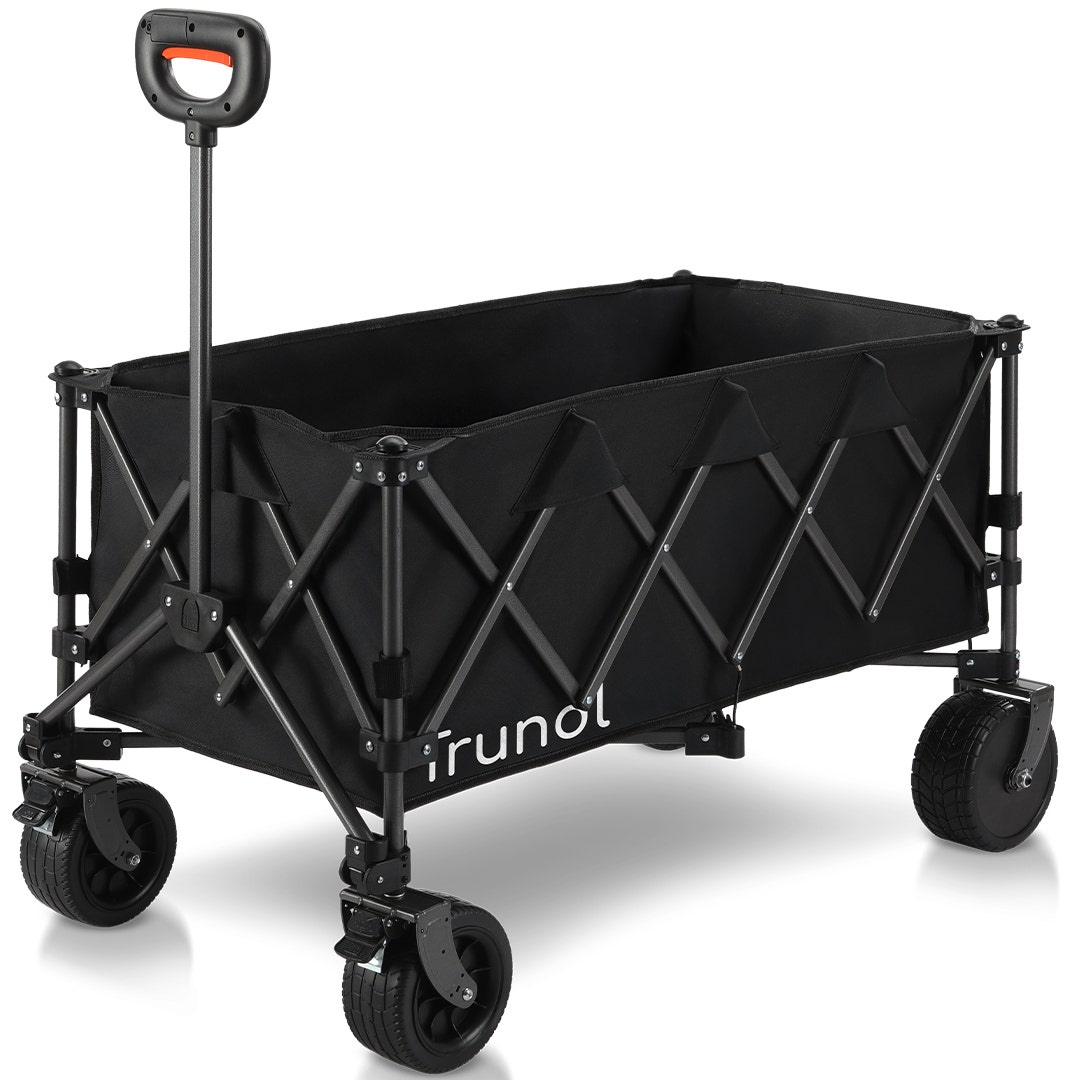 TRUNDL 180L XL Electric Folding Pull Cart, Powerful Easy Hill Climbing, All-terrain Wheels, Wagon for Beach Camping Shopping, Black - Image 1