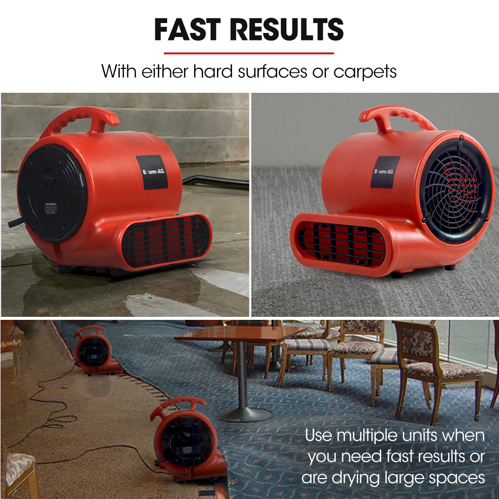 Baumr-AG 3-Speed Carpet Dryer Air Mover Blower Fan, 700CFM, Sealed Copper Motor, Poly Housing - Image 3