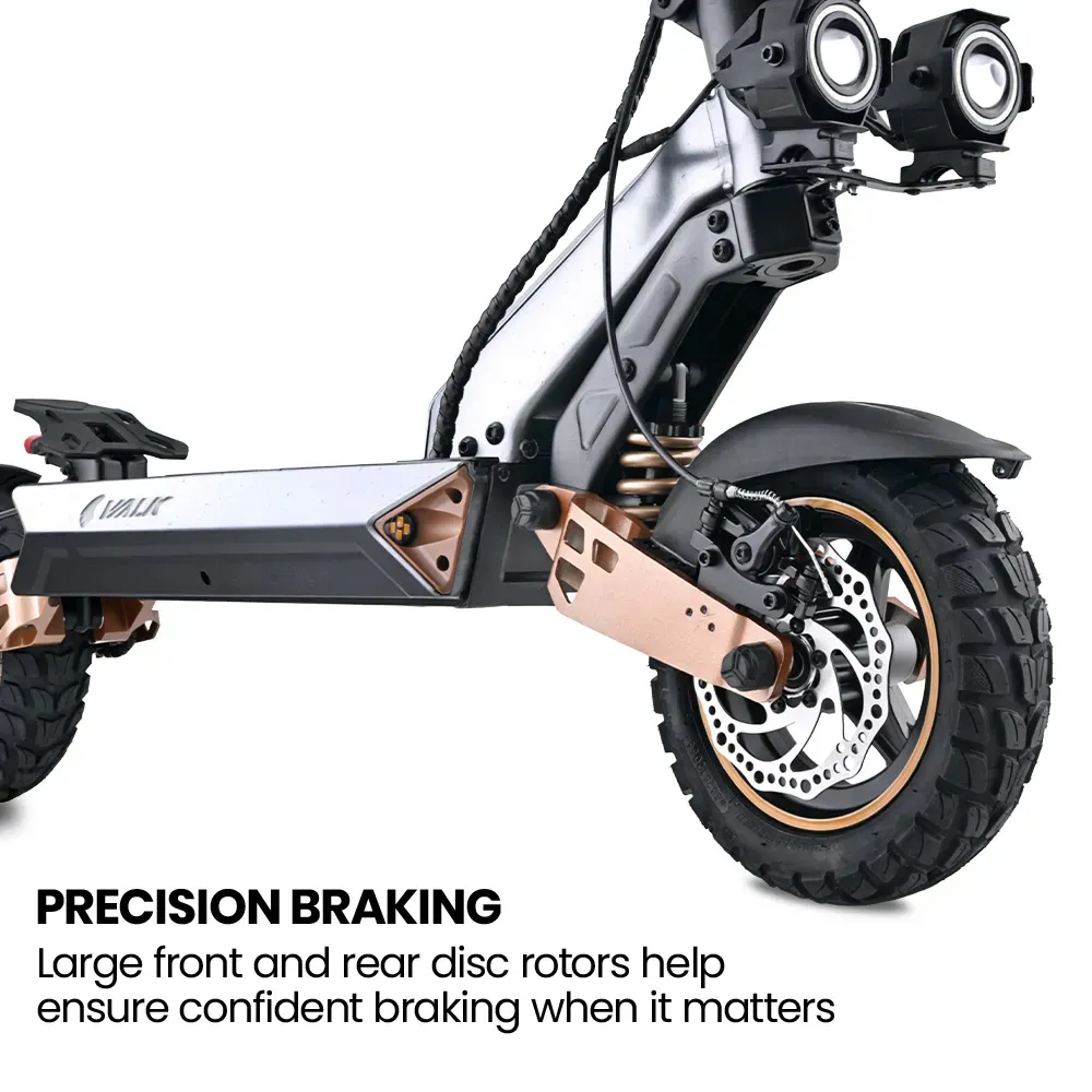 VALK Ego 8 Electric Scooter, 500W, AU Compliant, 48V 13Ah, 55km Max Range, eScooter for Adults, Foldable, Off Road, Black/Bronze - Image 6