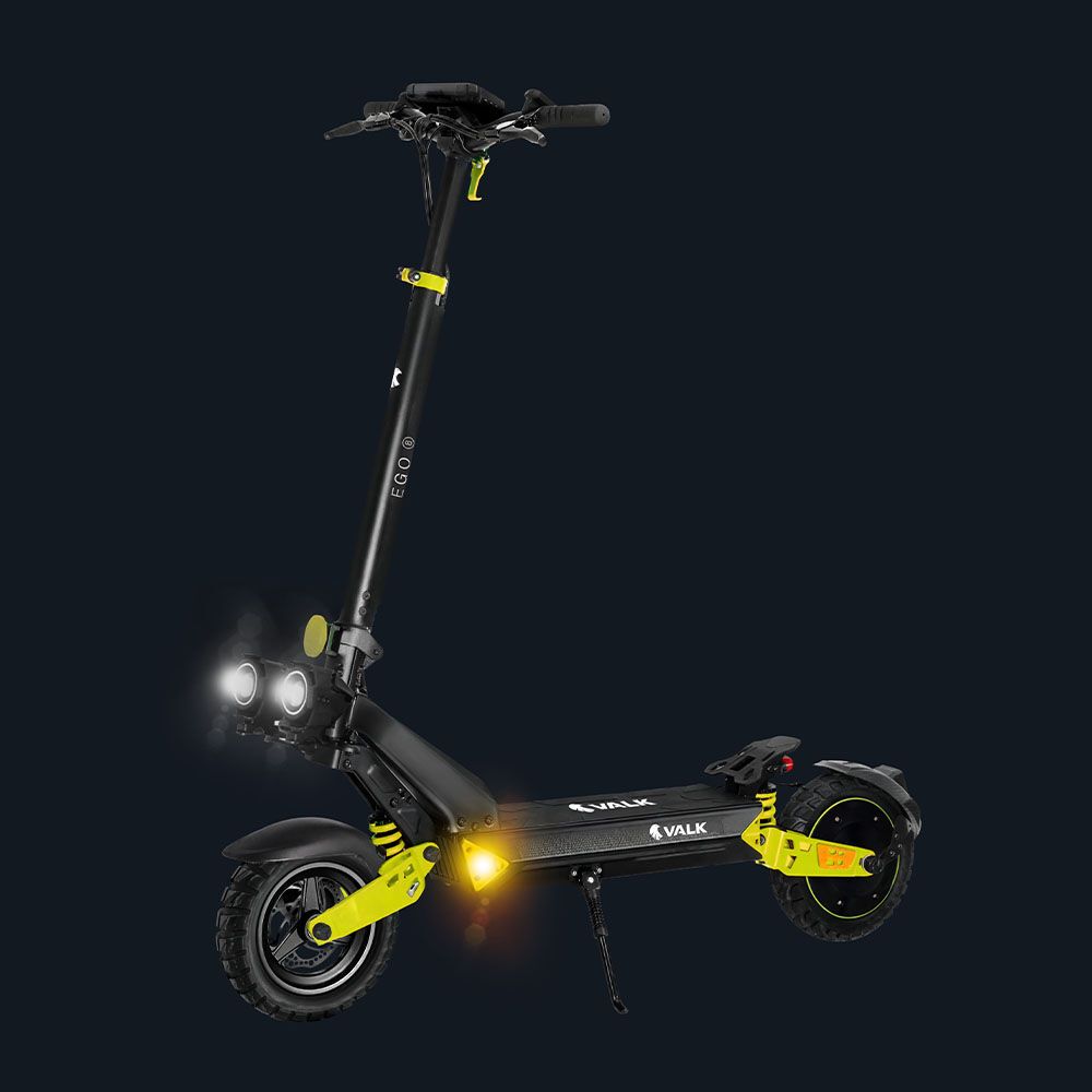 VALK Ego 8 Electric Scooter, 500W, AU Compliant, 48V 13Ah, 55km Max Range, eScooter for Adults, Foldable, Off Road, Black/Green - Image 5