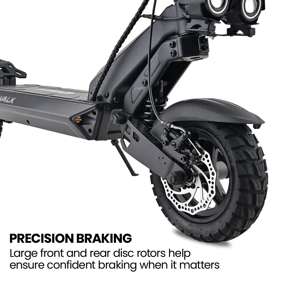 VALK Ego 8 Electric Scooter, 500W, AU Compliant, 48V 13Ah, 55km Max Range, eScooter for Adults, Foldable, Off Road, Black - Image 5