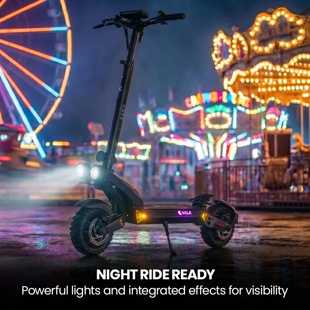 VALK Ego 8 Electric Scooter, 500W, AU Compliant, 48V 13Ah, 55km Max Range, eScooter for Adults, Foldable, Off Road, Black - Image 8