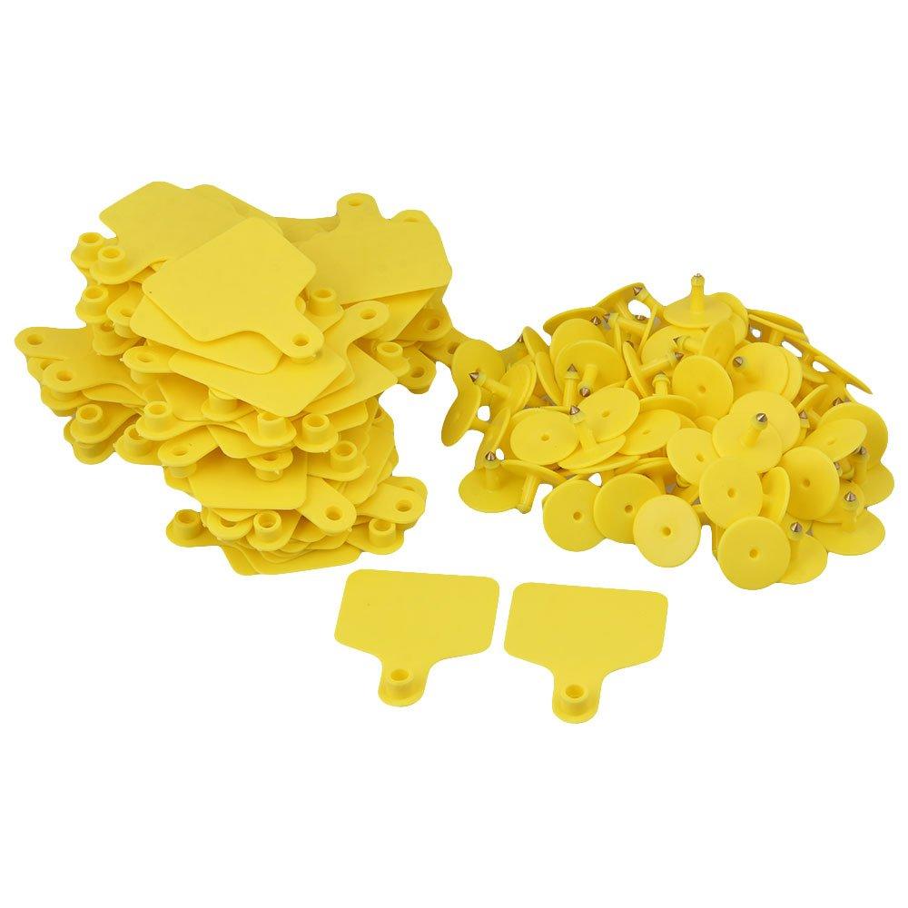 100x Cattle Ear Tags 6x7cm Set - Medium Yellow Blank Cow Sheep Livestock Label - Image 4