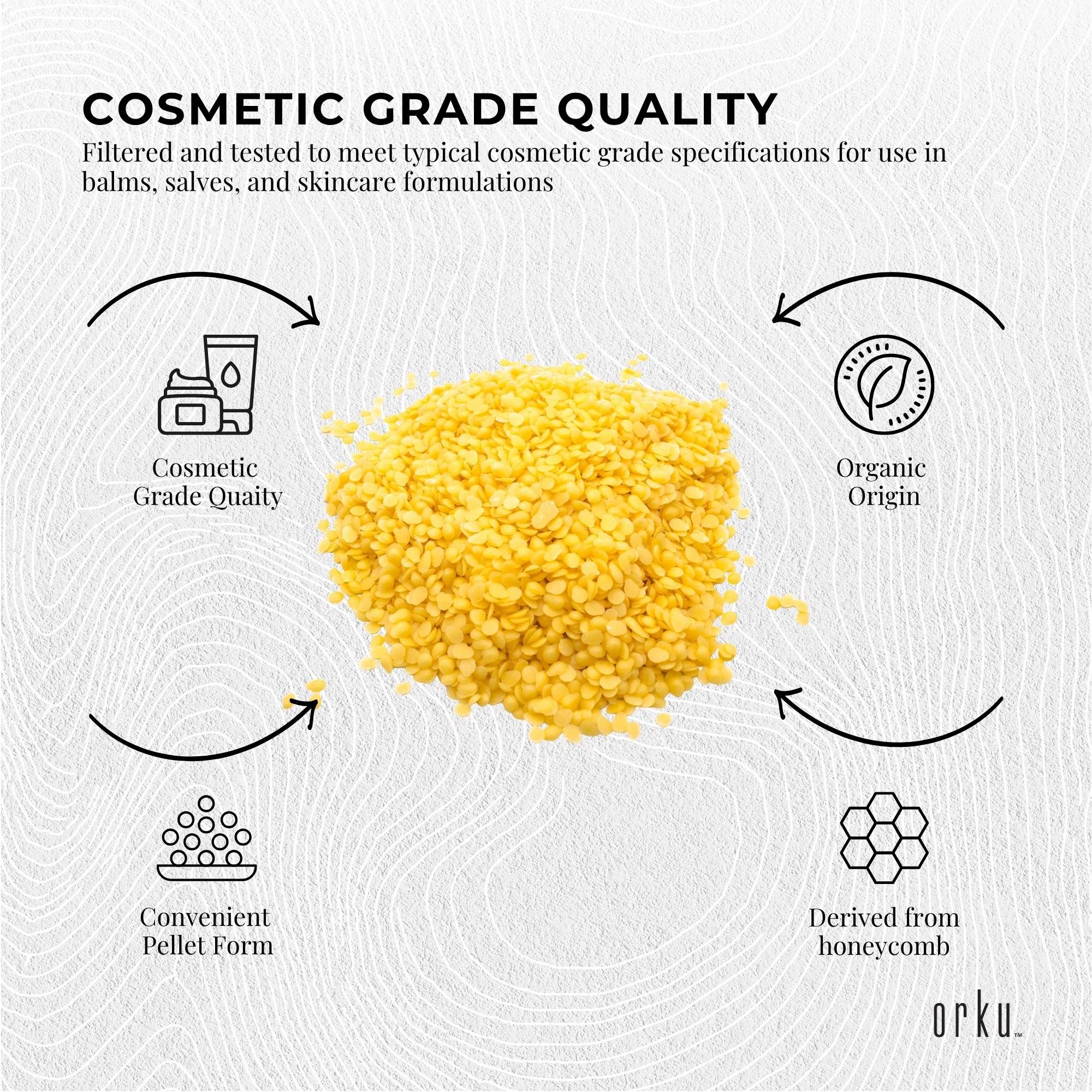 Orku 2.5Kg Organic Beeswax Pellets Yellow Tub - Cosmetic Grade Bees Wax Pastille - Image 7