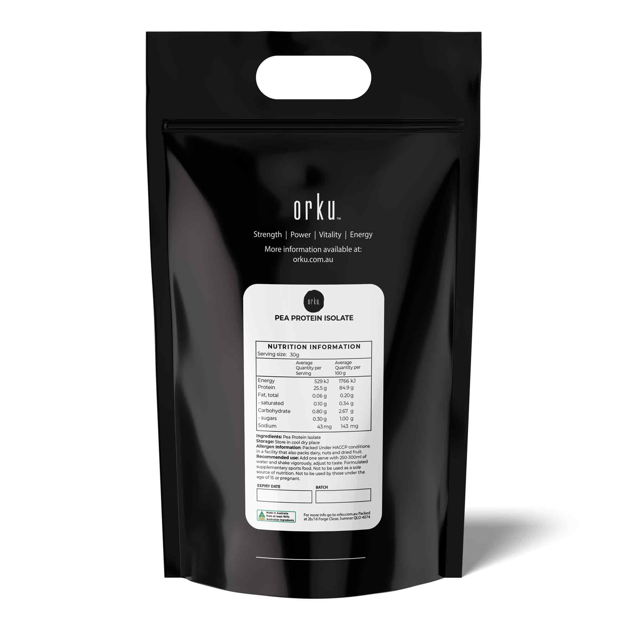 Orku 20kg Pea Protein Isolate Powder - High Protein Plant Based Unsweetened - Image 2