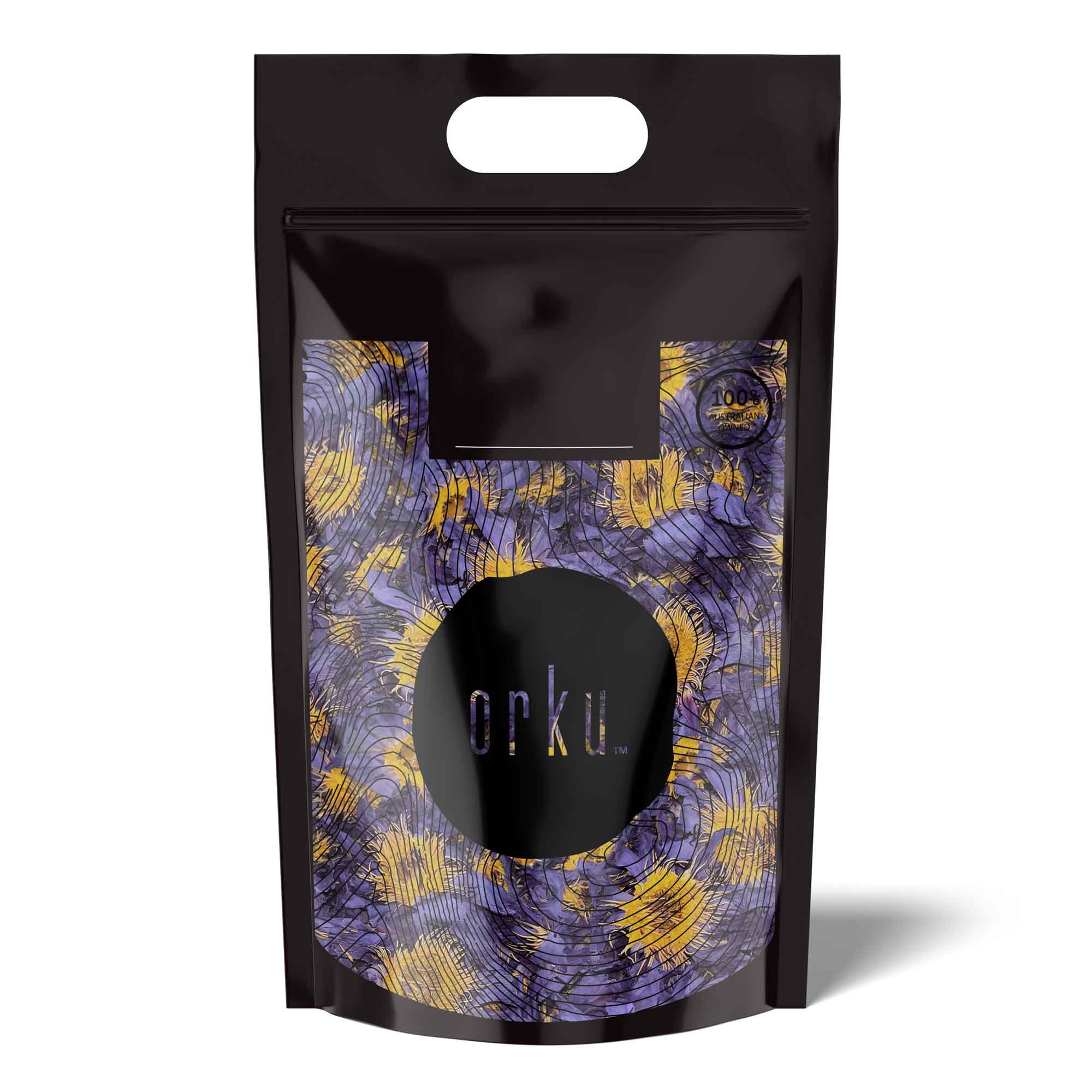 Orku 500g Dried Blue Lotus Flowers - Whole Open Lily Nymphaea Caerulea - Image 1