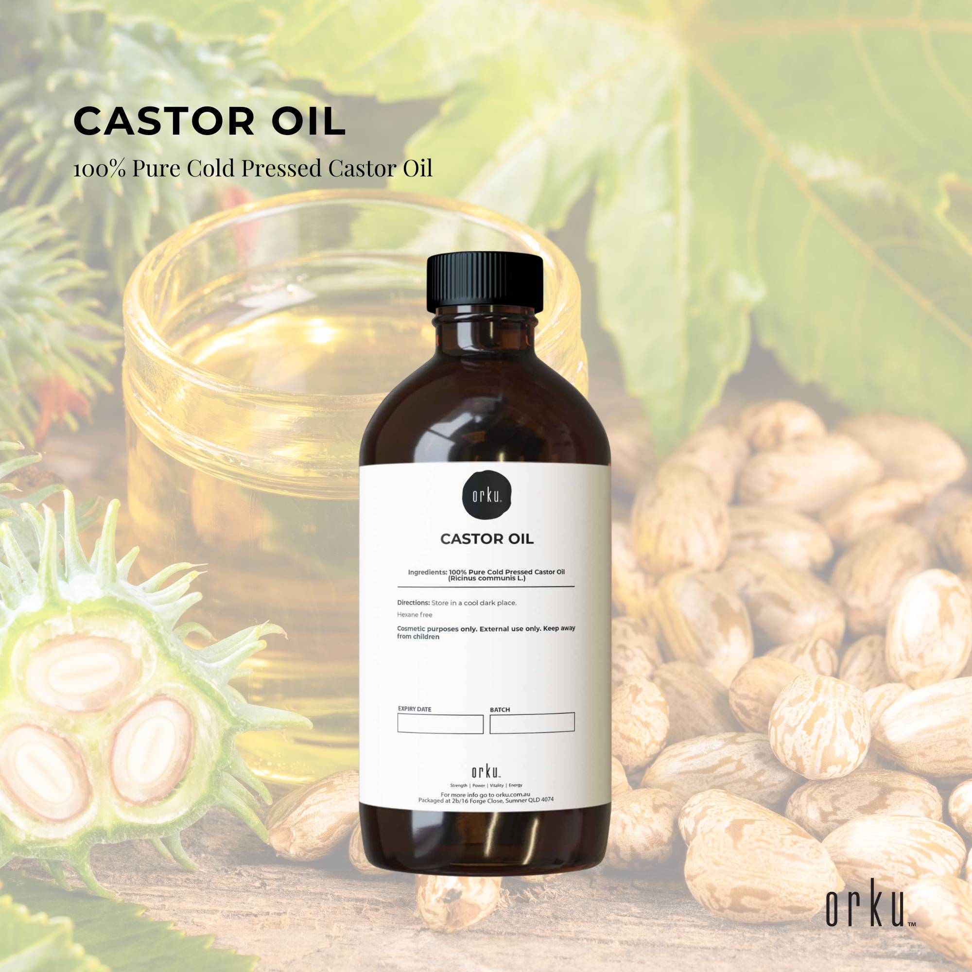 Orku 1.5L Castor Oil - Hexane Free Cold Virgin Pressed - Image 2