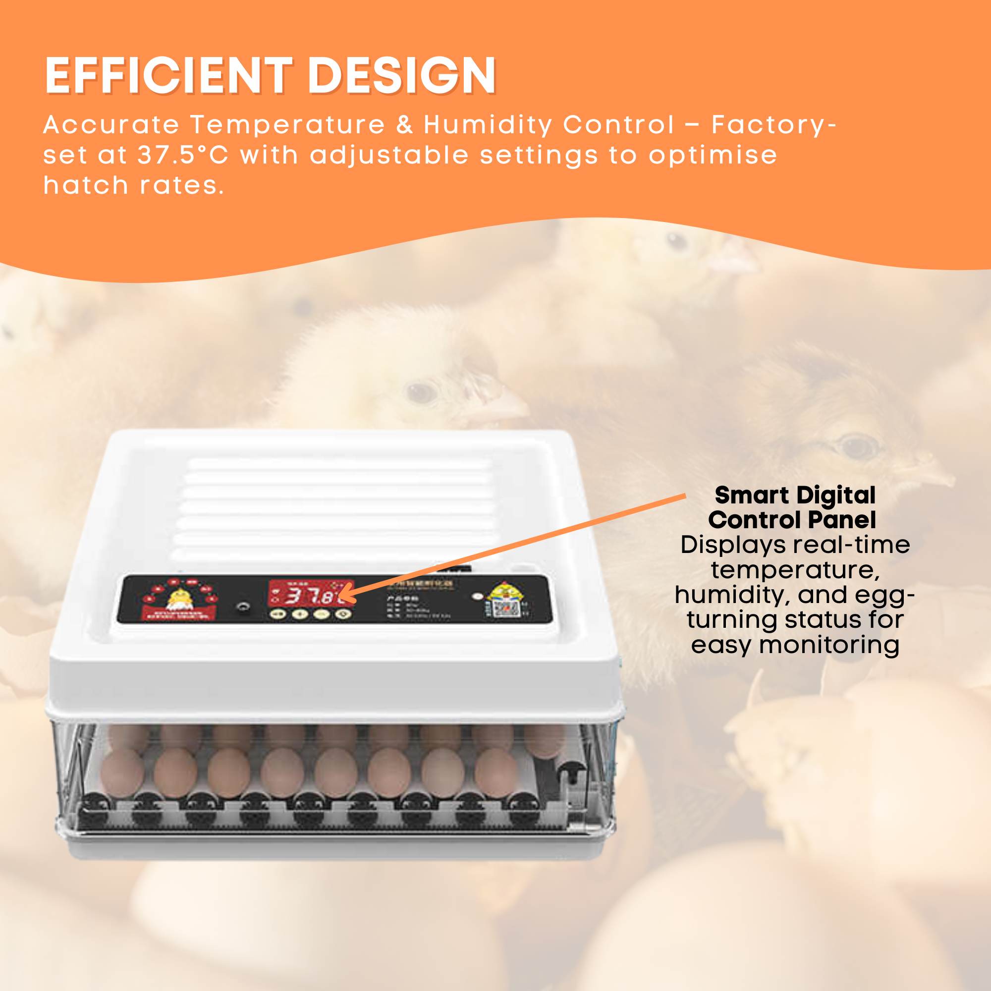 Automatic 130 Egg Incubator - Electric Digital Turning Chicken Quail Duck Hatching - Image 3