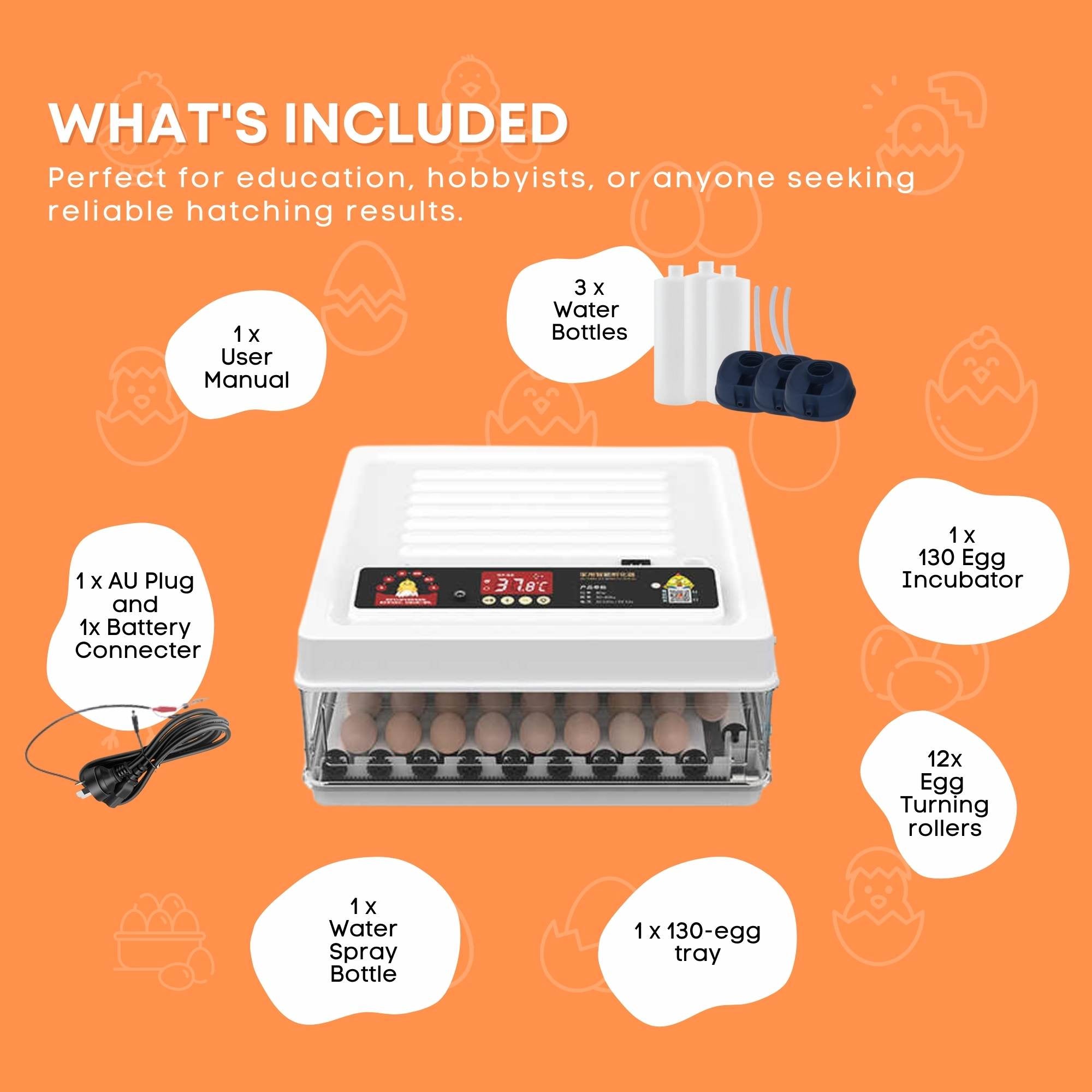 Automatic 130 Egg Incubator - Electric Digital Turning Chicken Quail Duck Hatching - Image 8