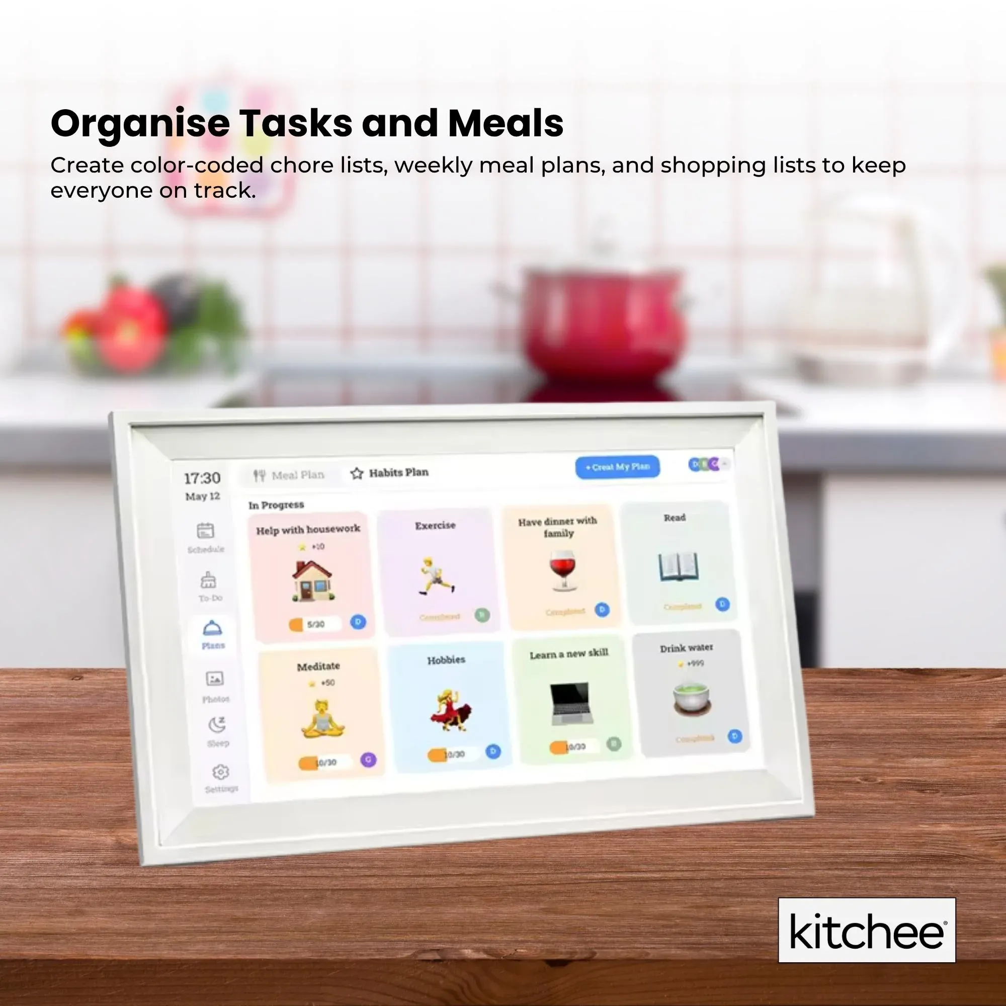 Kitchee Digital Calendar Smart Family Planner - 39.5cm Touchscreen Display White - Image 6