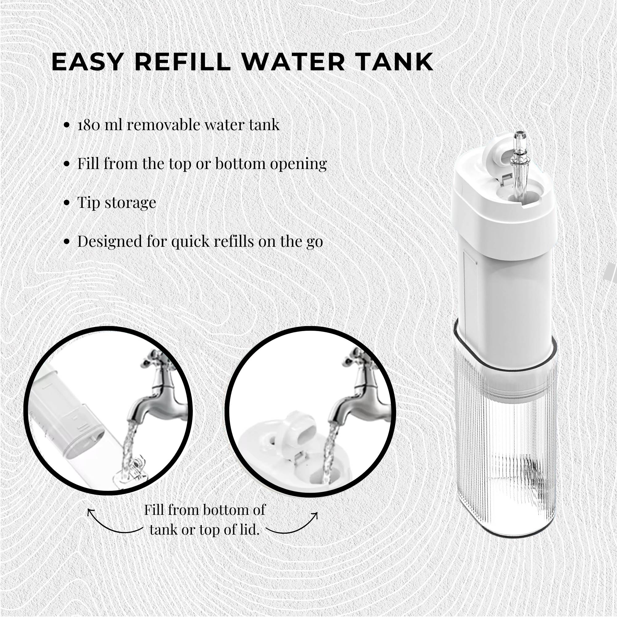 Orku Mini Water Flosser Rechargeable Portable Extendable Travel Oral Irrigator White - Image 7