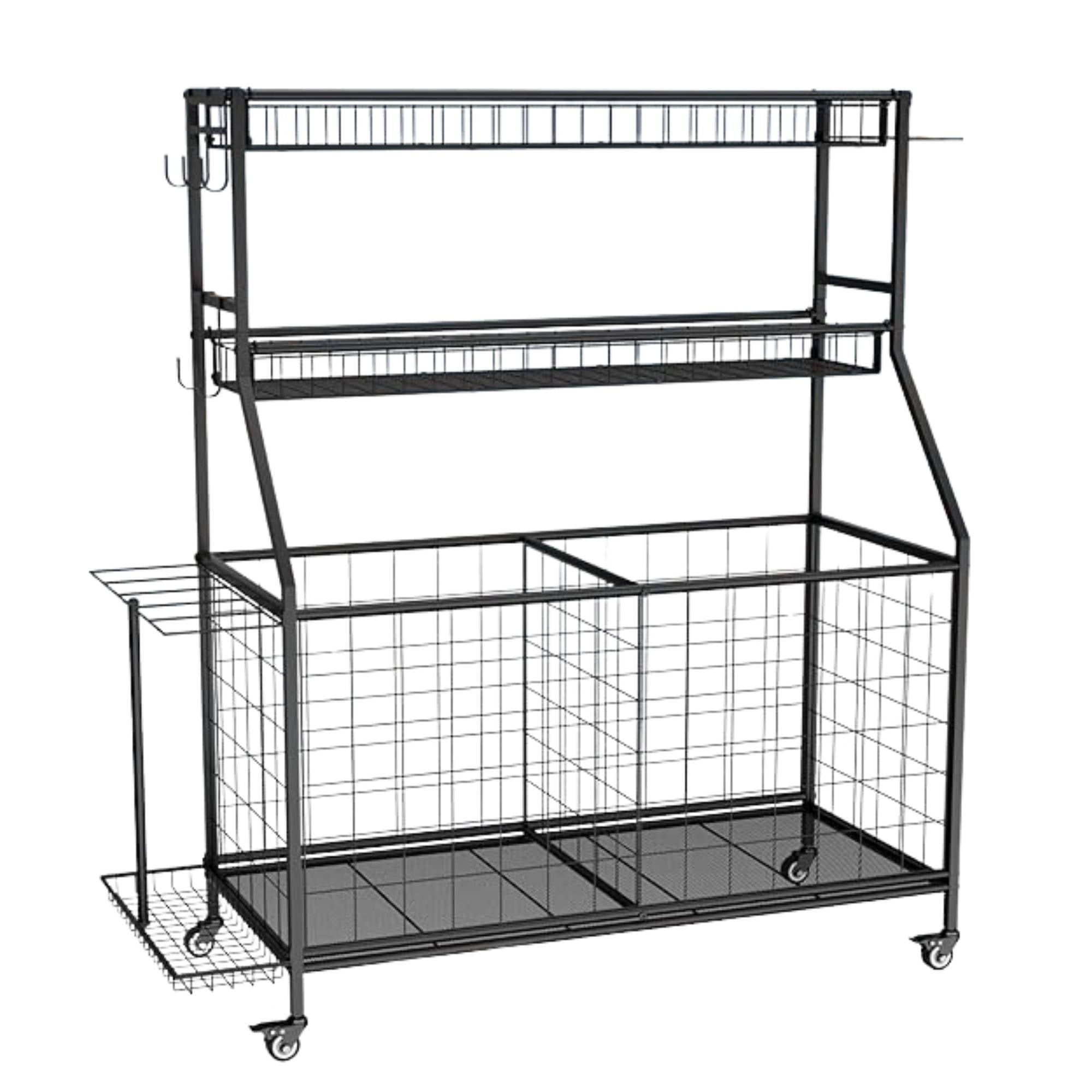 Social Hike Sports Equipment Storage Organiser with Side Rack Garage Trolley - Image 1