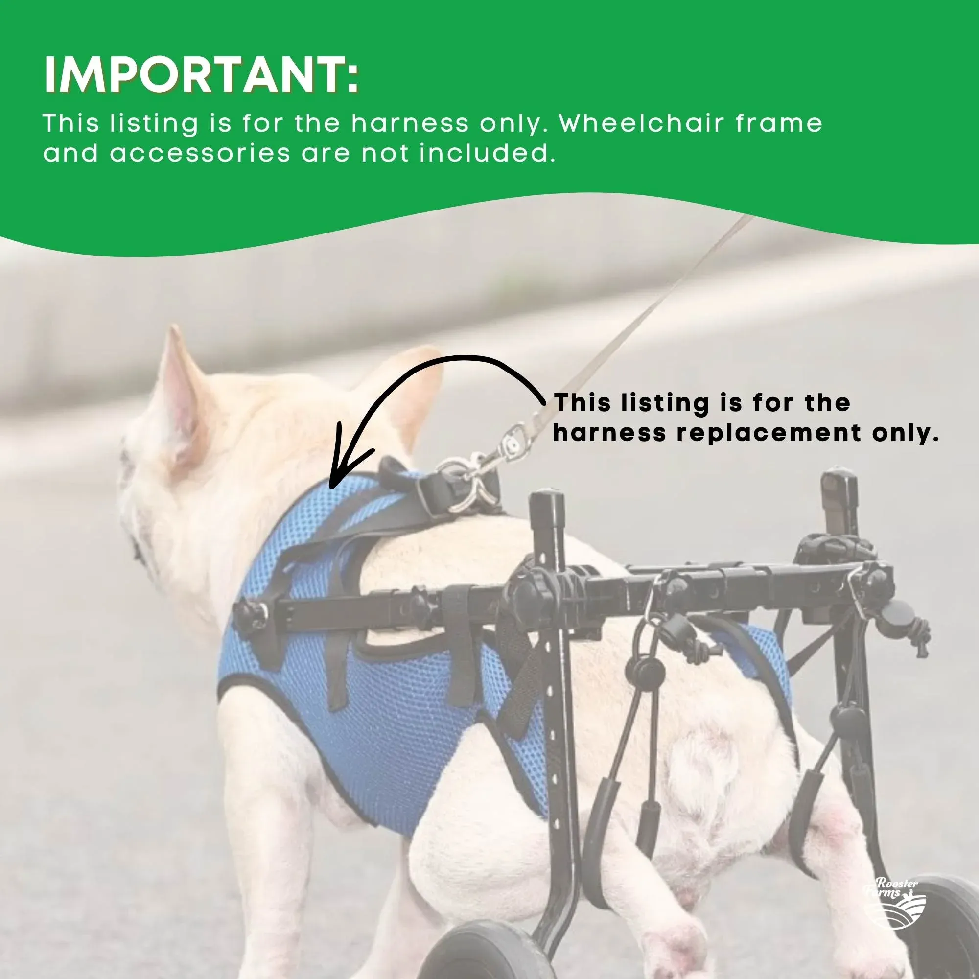 Rooster Farms Replacement Harness for Dog Wheelchair XS - Little Dogs Up to 10Kg - Image 4