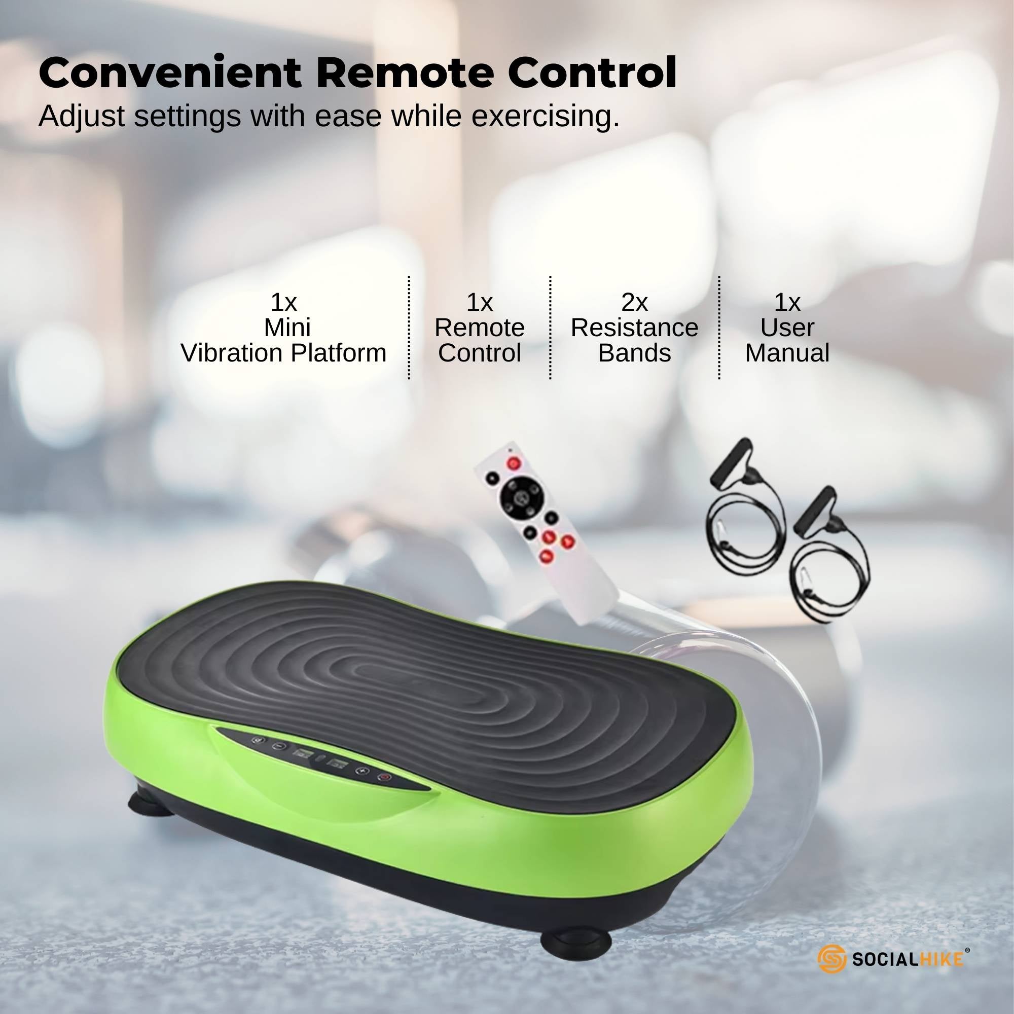 Social Hike Vibration Plate Machine Full Body Vibrating Exercise Platform Green - Image 5