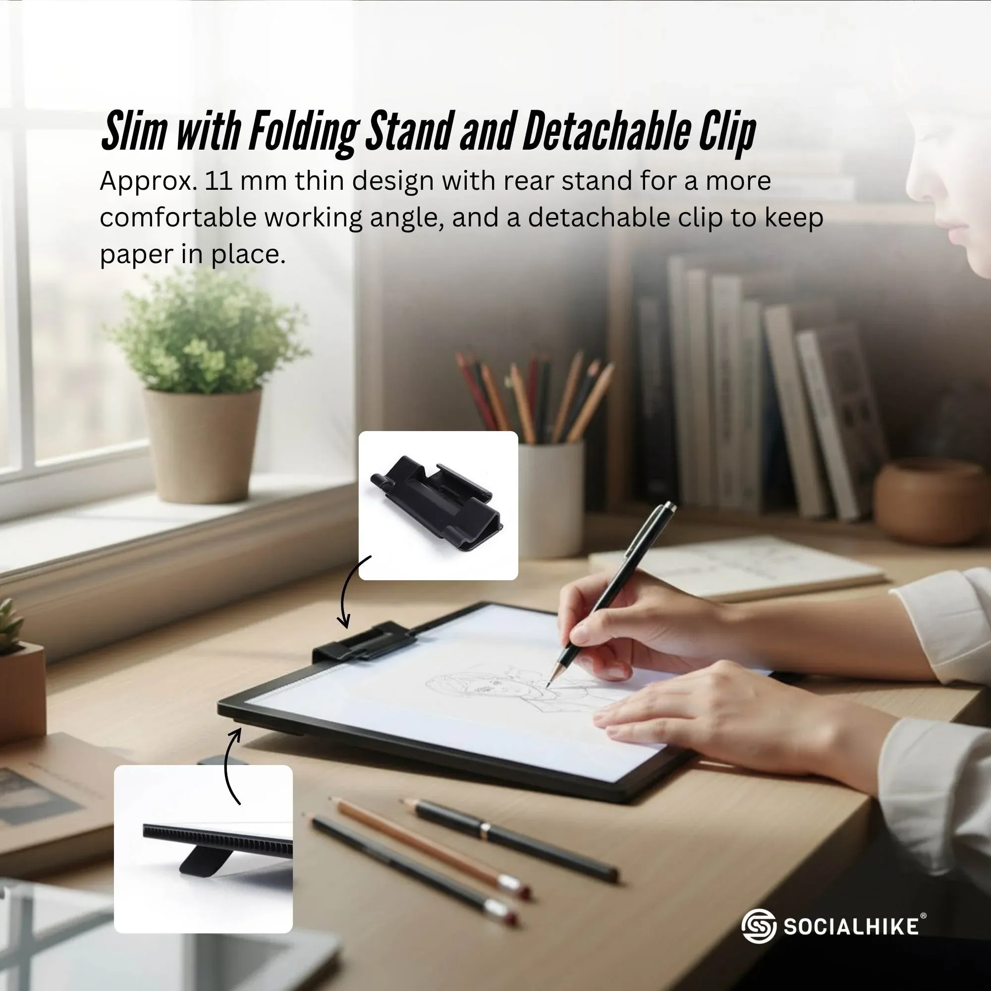 Social Hike A3 LED Light Pad Tracing Board Rechargeable USB-C 3000mAh Light Box - Image 4