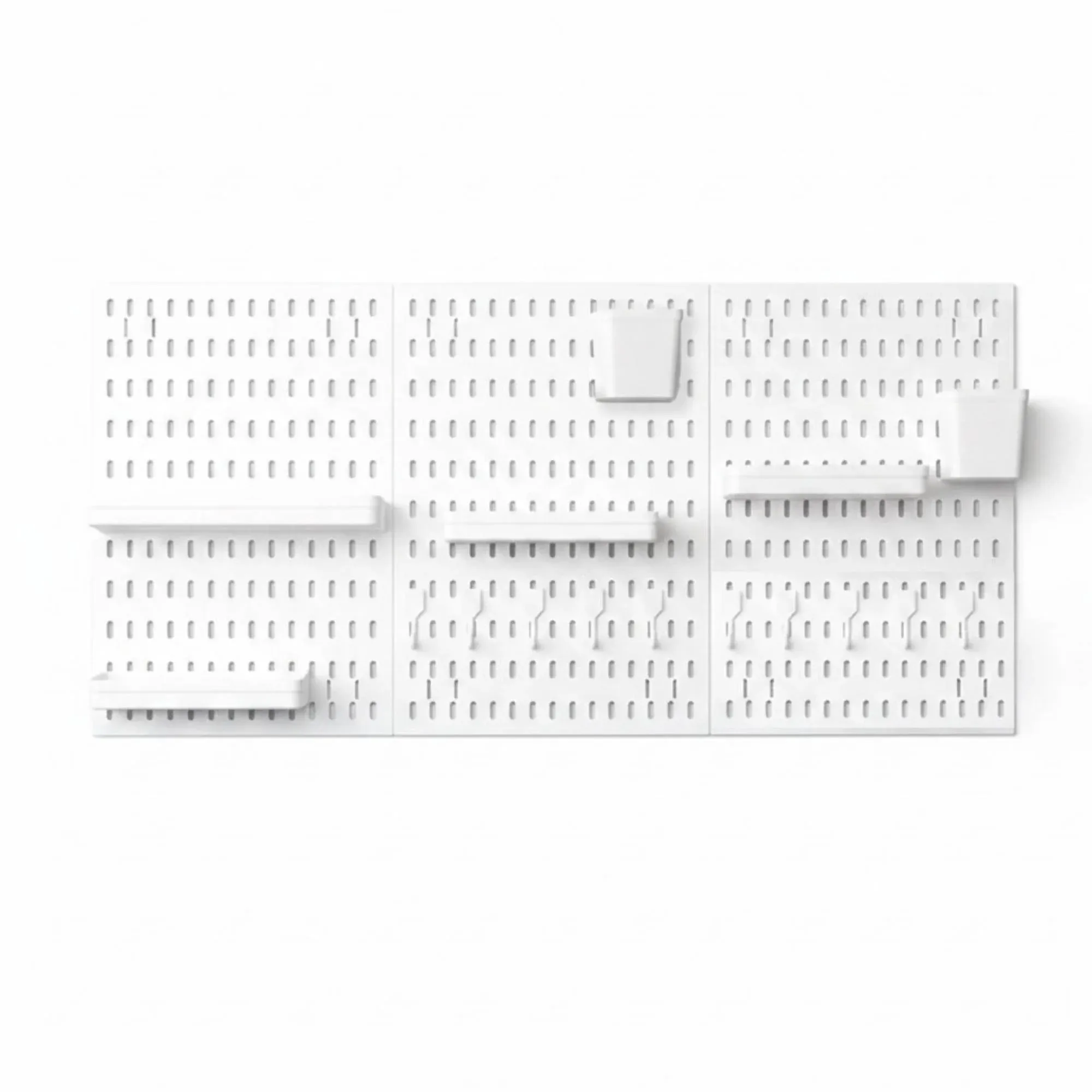 Kitchee Pegboard Wall Organiser Storage Kit 18 Hook and Basket Accessories White - Image 8