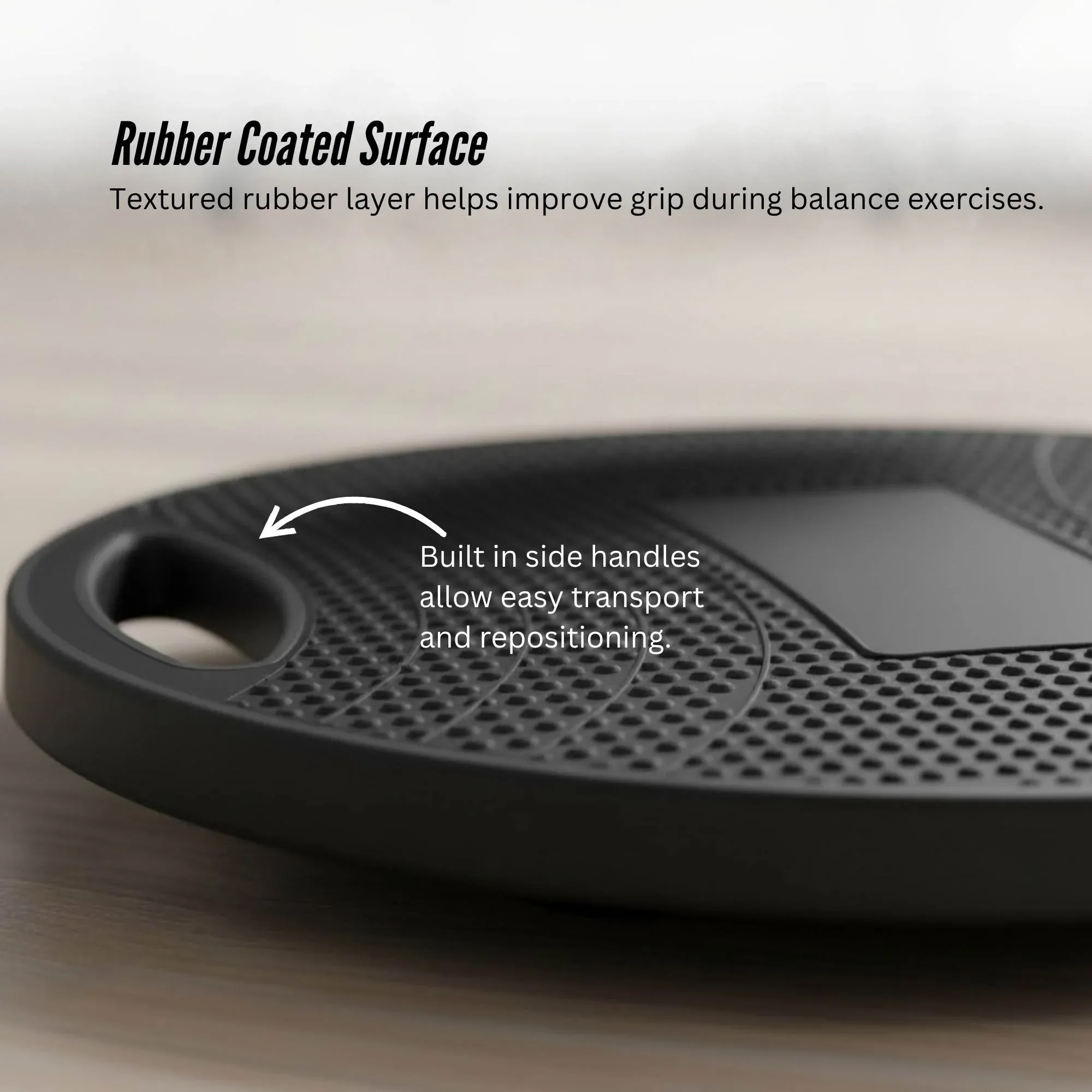Social Hike Balance Board Wobble 41cm - Non-Slip Round Exercise Trainer Black - Image 4