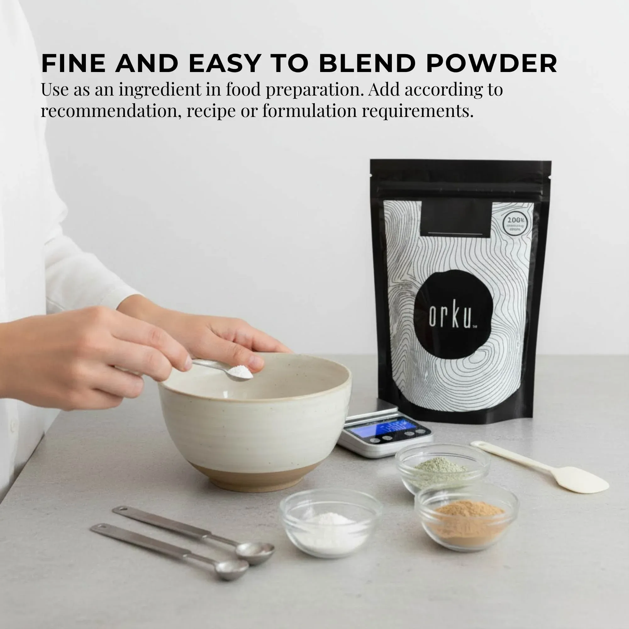 Orku 1Kg Magnesium Bisglycinate Powder Unflavoured Chelated - Image 3