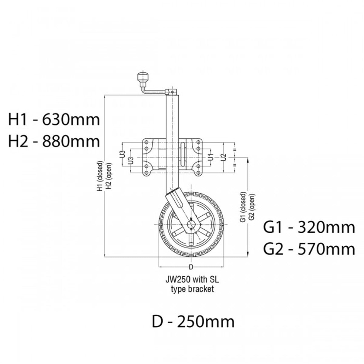 Alko 10-inch 623660XP3 Heavy-Duty Solid Tyre Jockey Wheel - Image 5