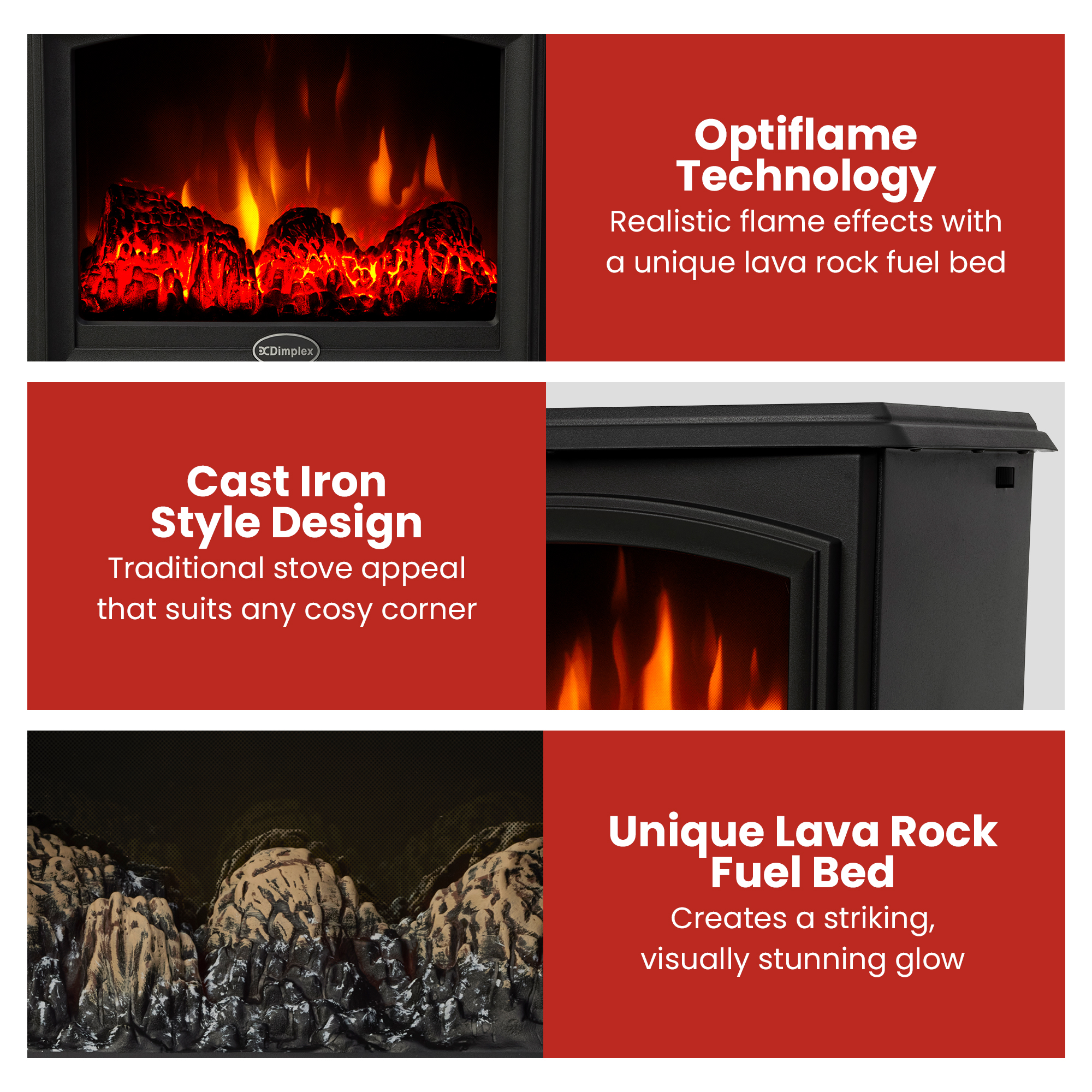 Dimplex 2kW Casper Optiflame Portable Electric Stove - Image 6