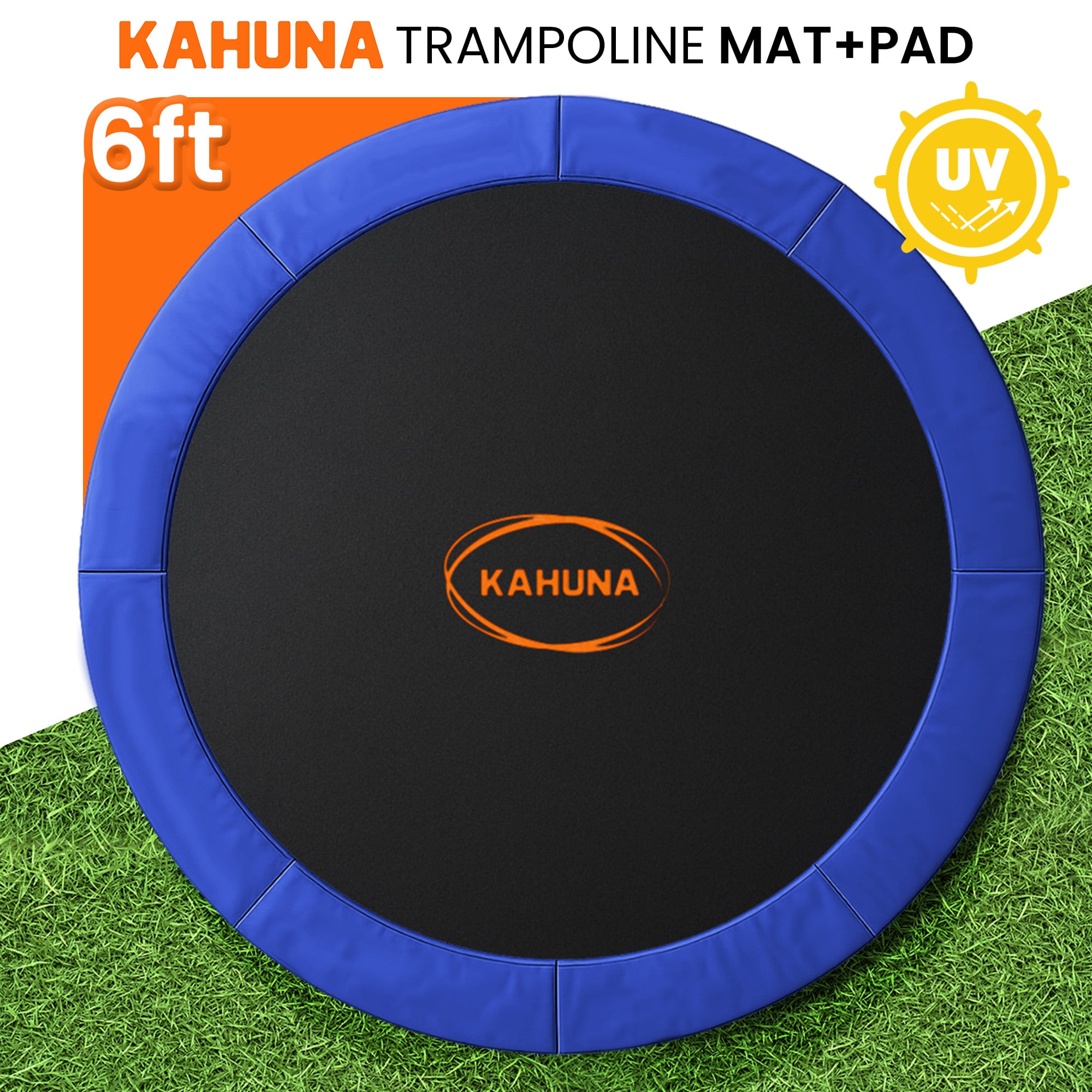 Kahuna 6ft Trampoline Replacememnt Safety Pad Cover and Spring Jumping Bounce Mat Blue - Image 2