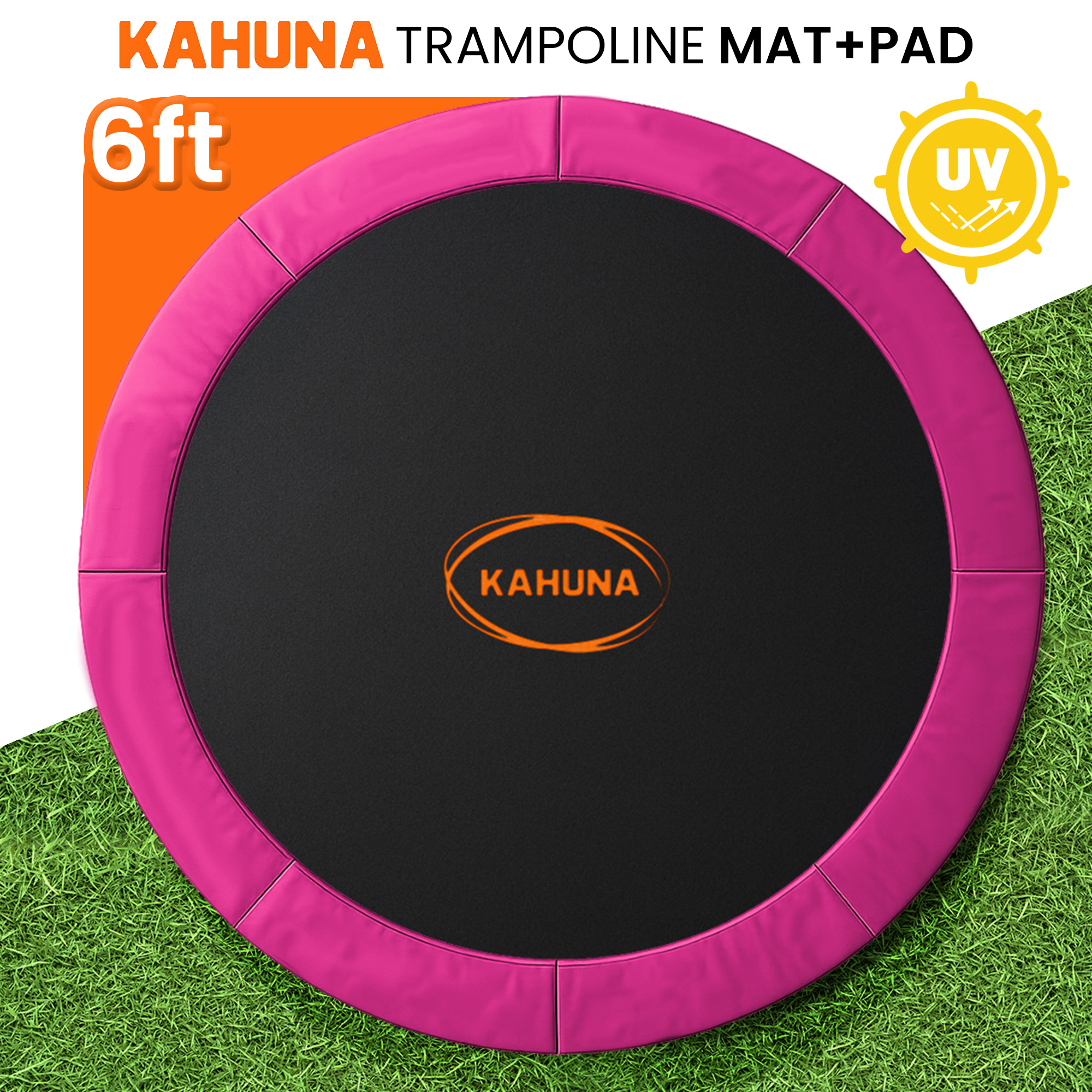 Kahuna 6ft Replacement Trampoline Safety Pad Cover and Jumping Spring Mat - Pink - Image 2