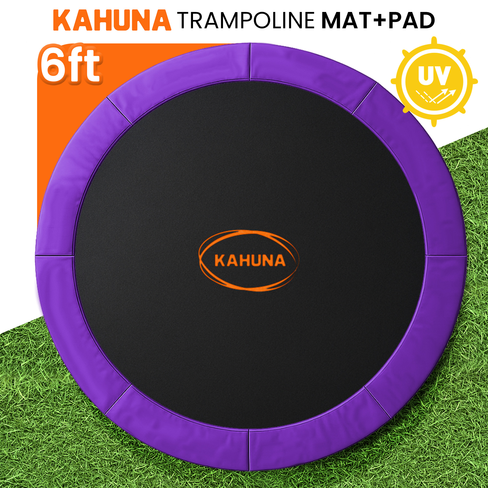 Kahuna 6ft Trampoline Replacememnt Safety Pad Cover and Spring Jumping Bounce Mat Purple - Image 1
