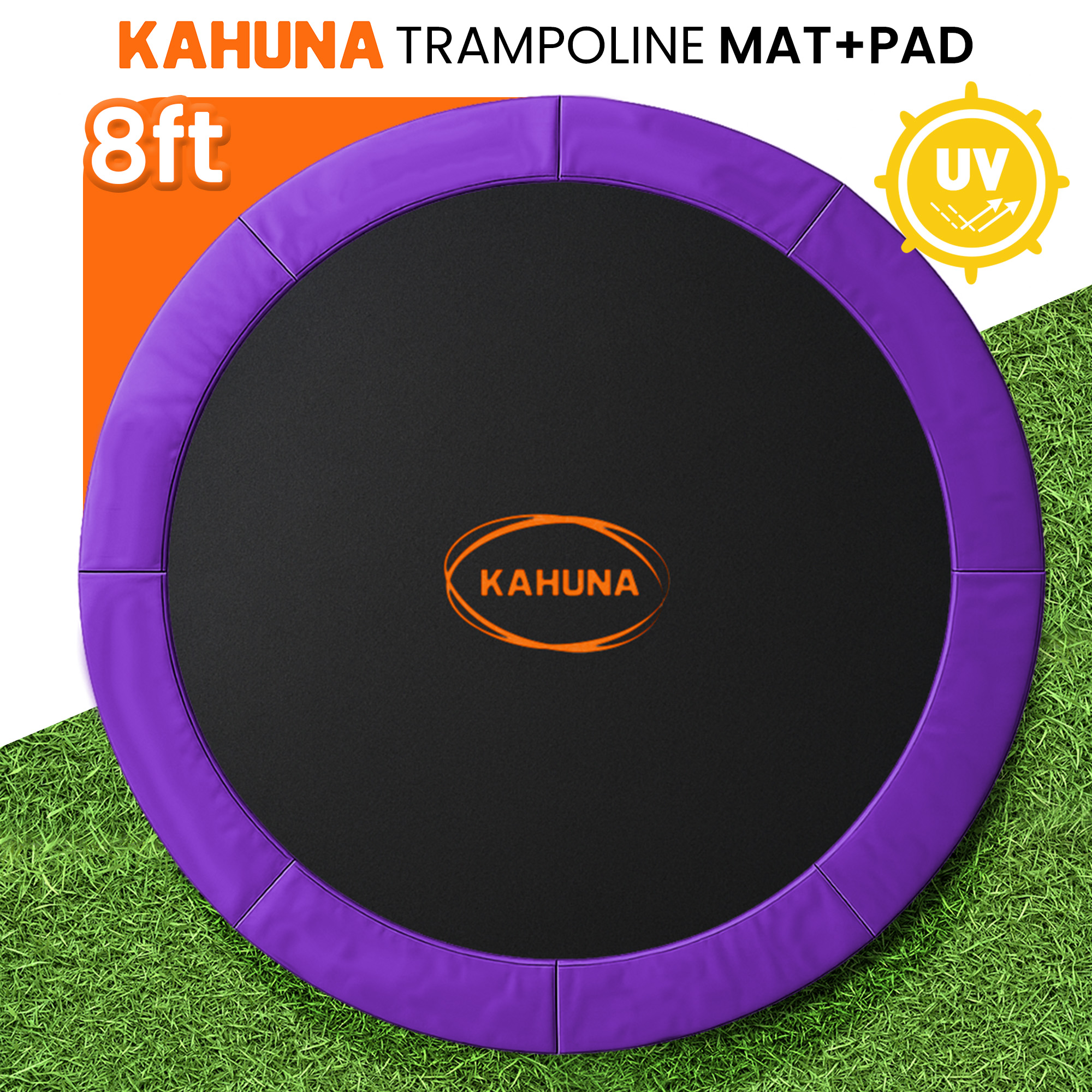 Kahuna 8ft Replacement Trampoline Safety Pad Cover and Jumping Spring Mat - Purple - Image 1