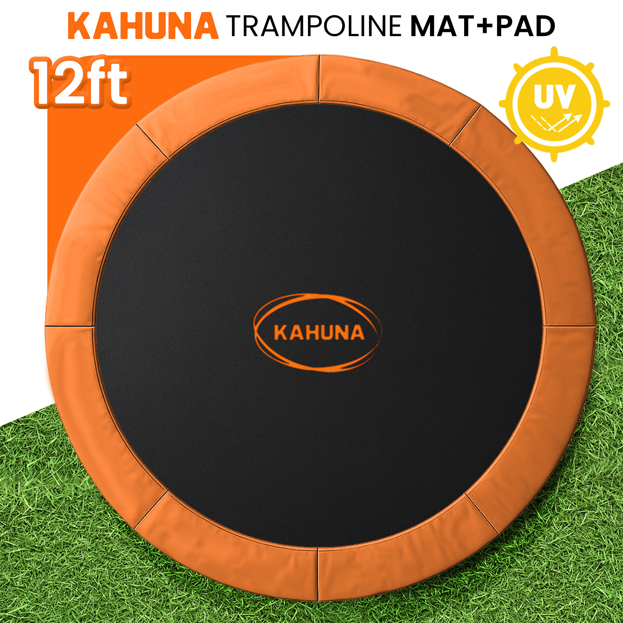 Kahuna 12ft Replacement Trampoline Safety Pad Cover and Jumping Spring Mat - Orange - Image 2